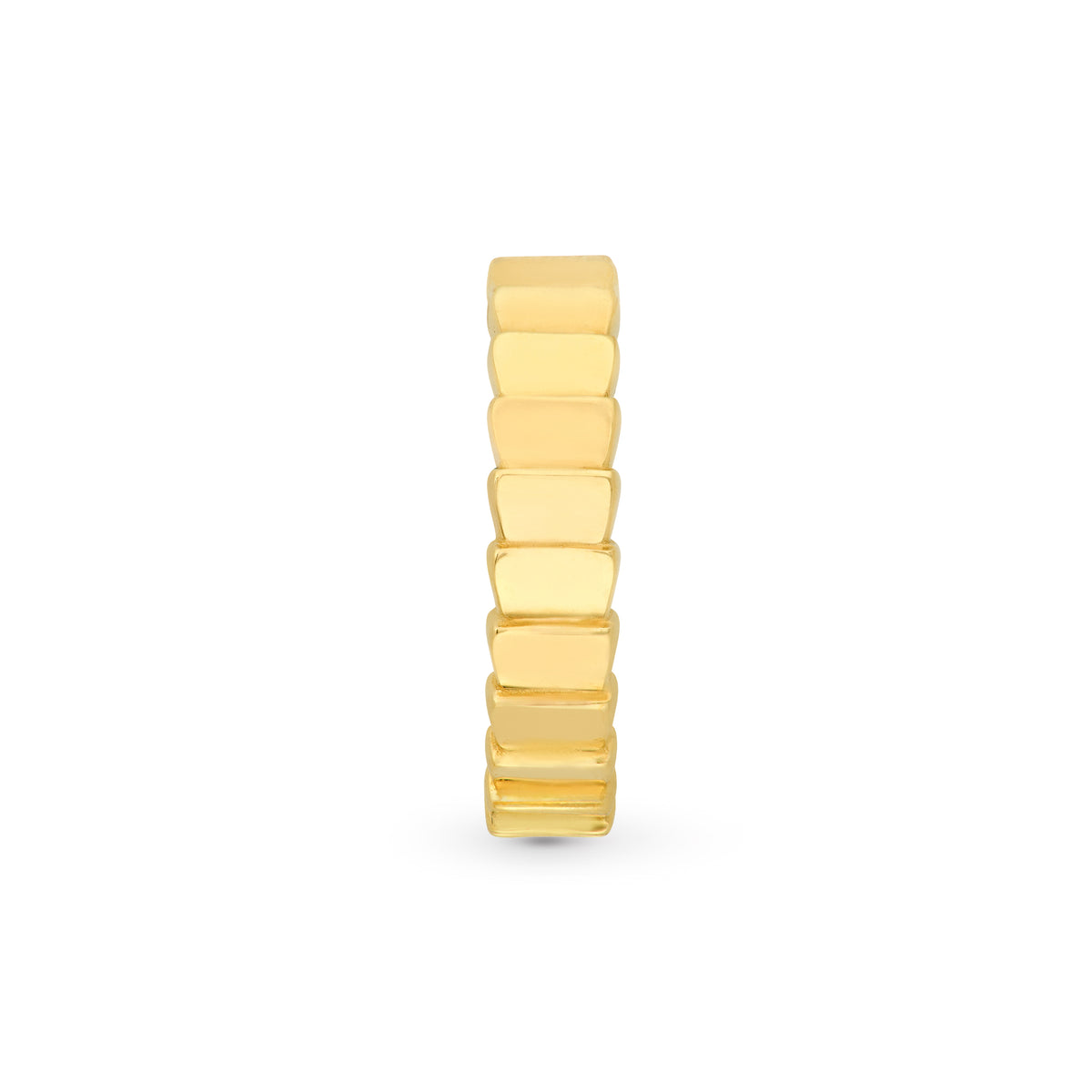 14K Yellow Gold Stacked Rectangle Band