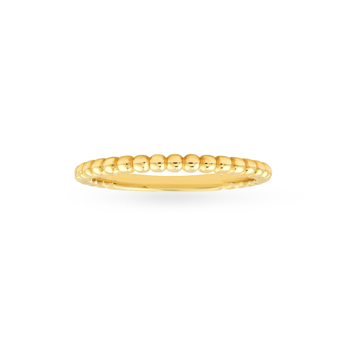 14K Gold Beaded Band
