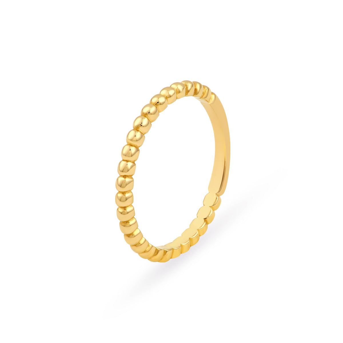 14K Gold Beaded Band
