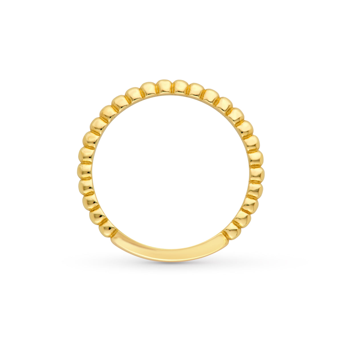 14K Gold Beaded Band
