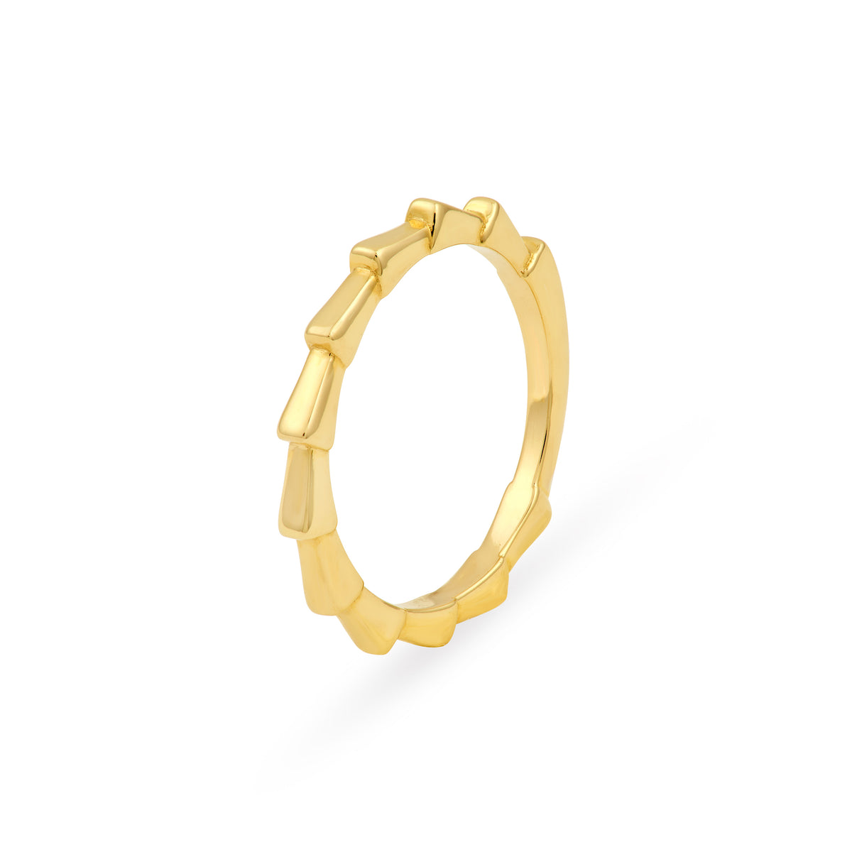 14K Yellow Gold Stacked Bamboo Band Birmingham Jewelry Band Birmingham Jewelry 