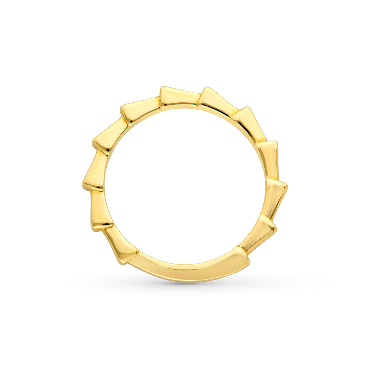 14K Yellow Gold Stacked Bamboo Band Birmingham Jewelry Band Birmingham Jewelry 