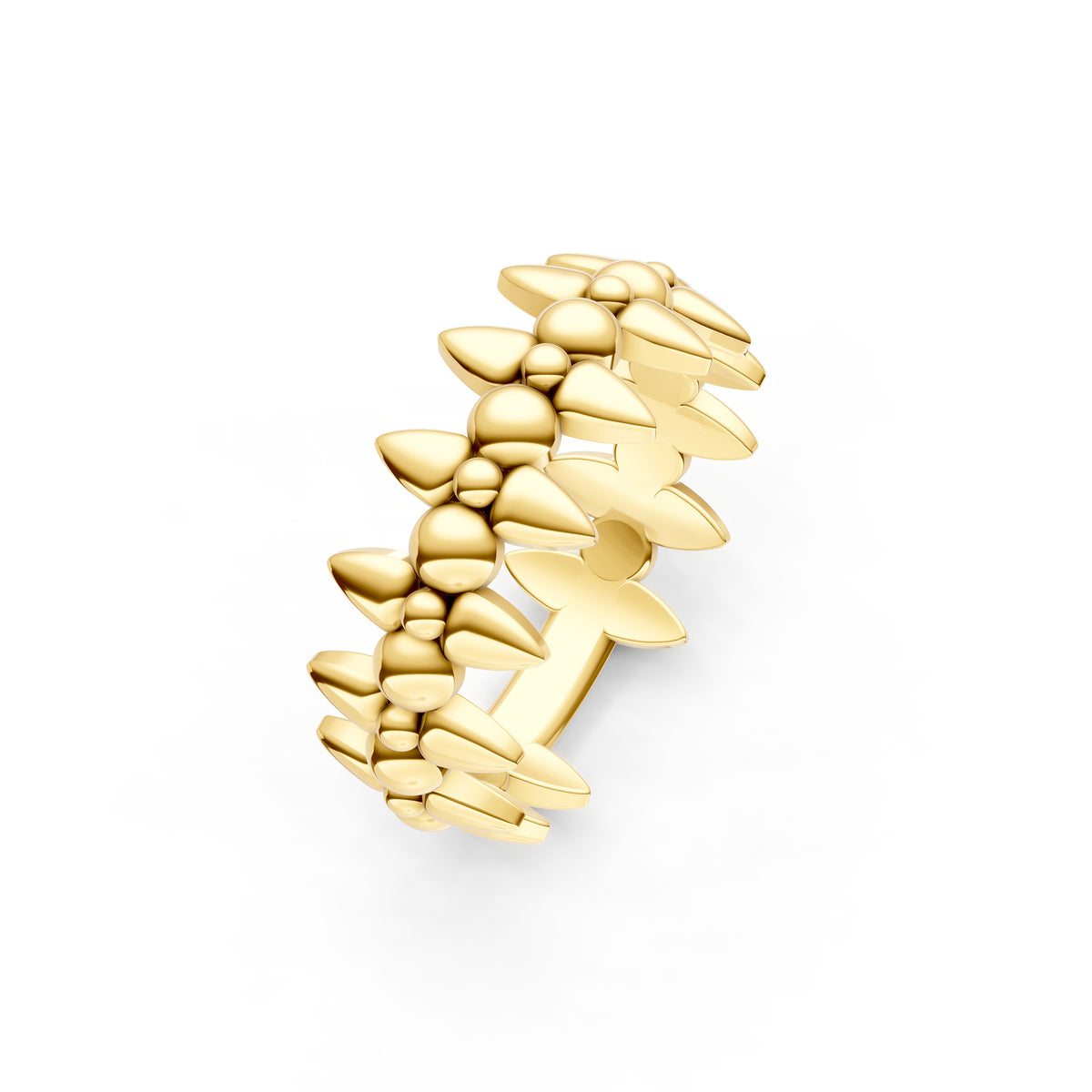 14K Gold Bead and Bar Band