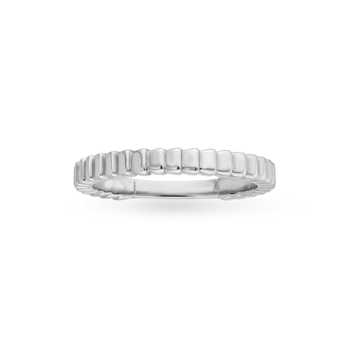 14K Gold Ridged Rectangular Band