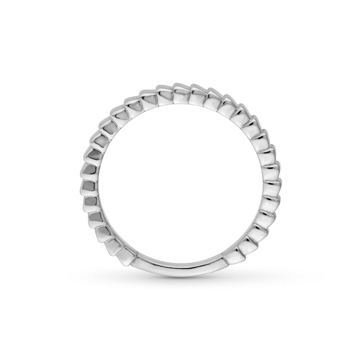 14K Gold Ridged Rectangular Band