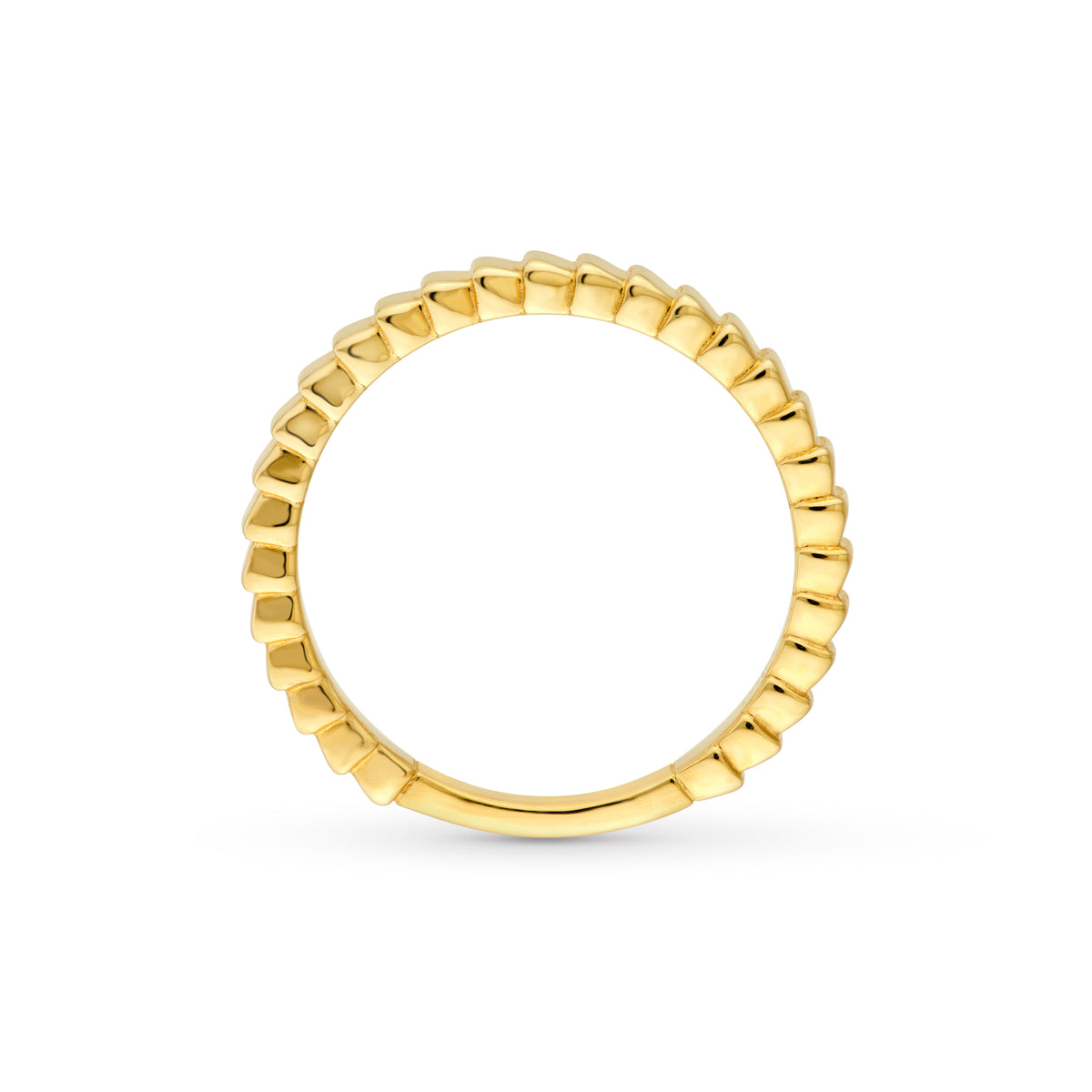 14K Gold Ridged Rectangular Band