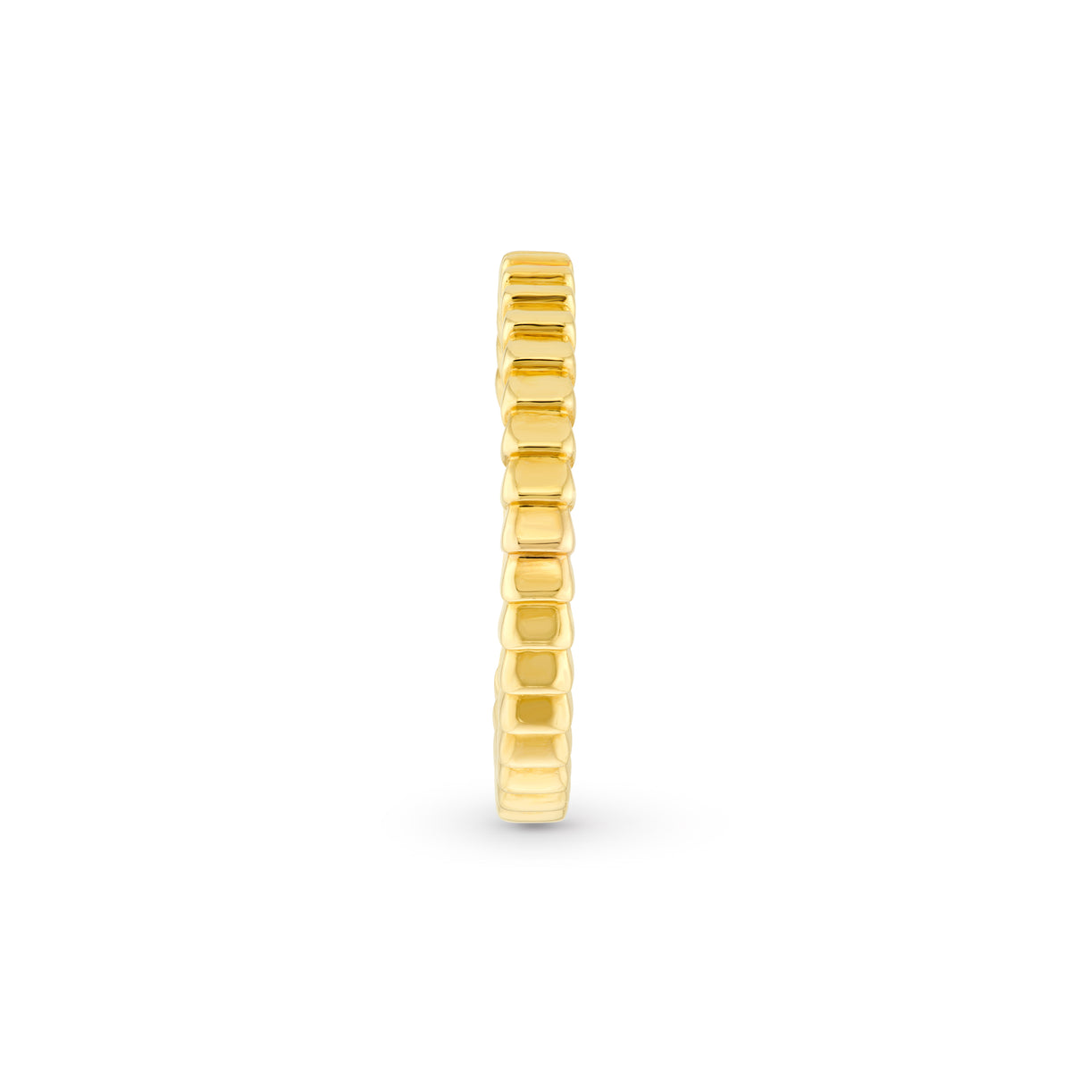 14K Gold Ridged Rectangular Band