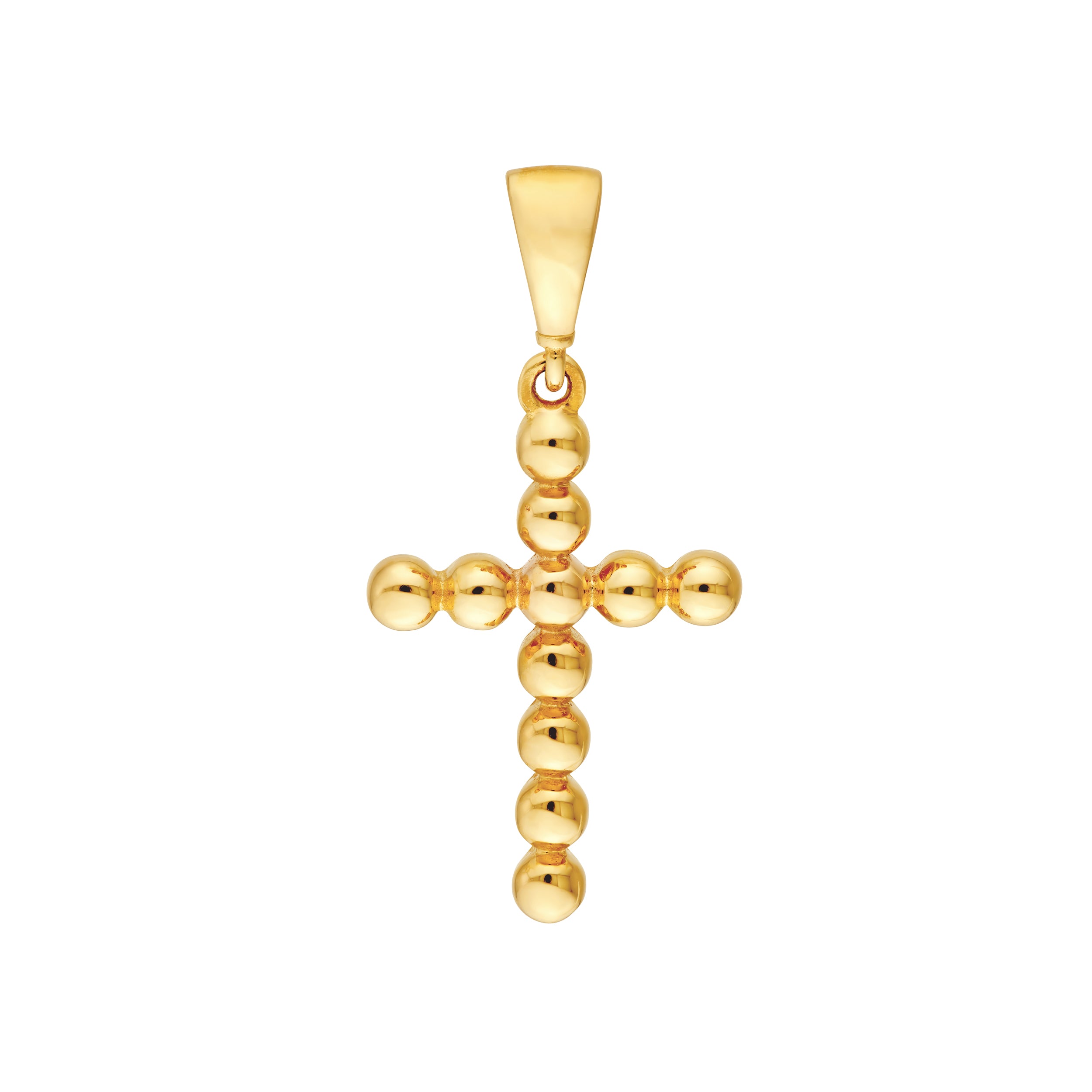 14K Yellow Gold Beaded Cross Pendant Birmingham Jewelry Pendant Birmingham Jewelry 