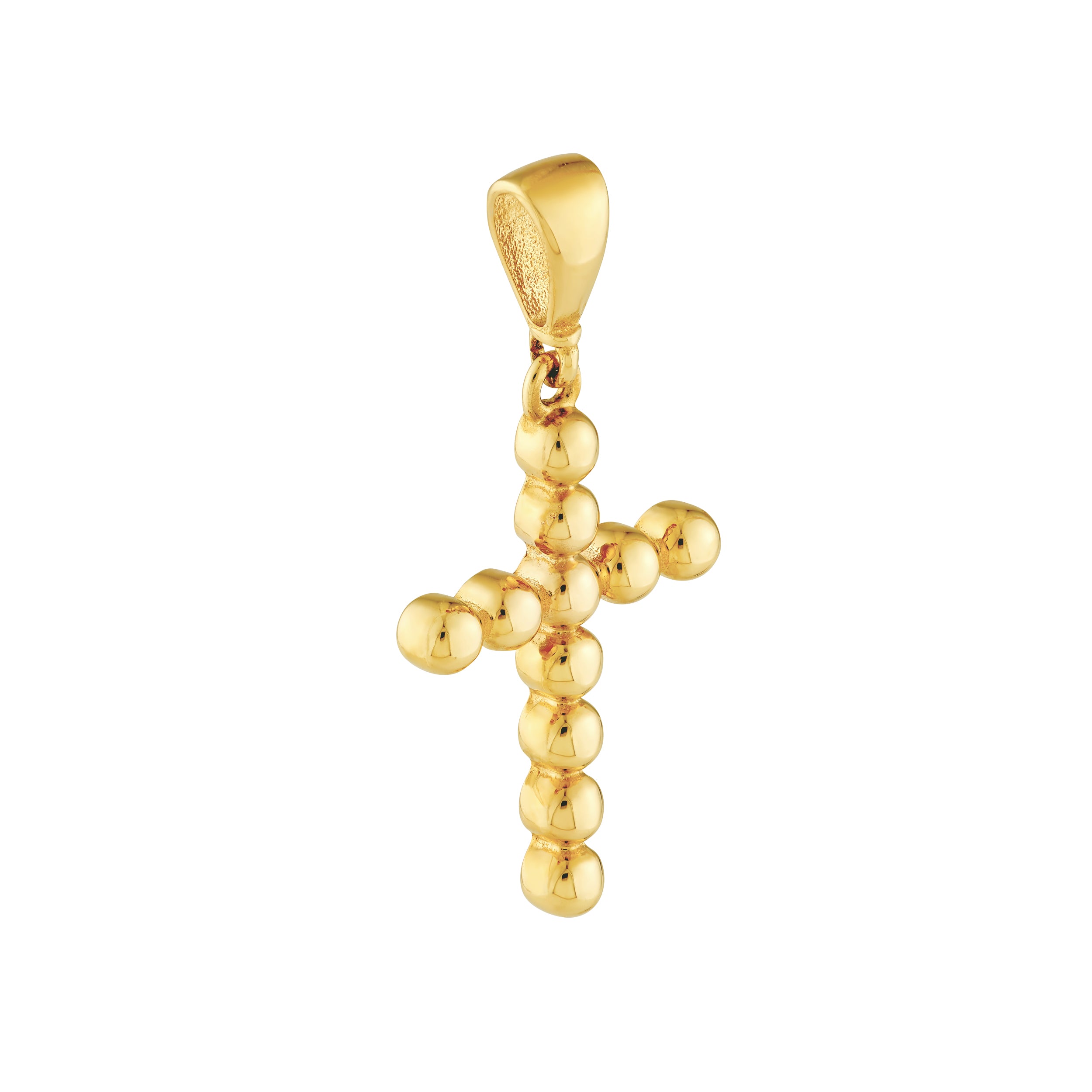 14K Yellow Gold Beaded Cross Pendant Birmingham Jewelry Pendant Birmingham Jewelry 