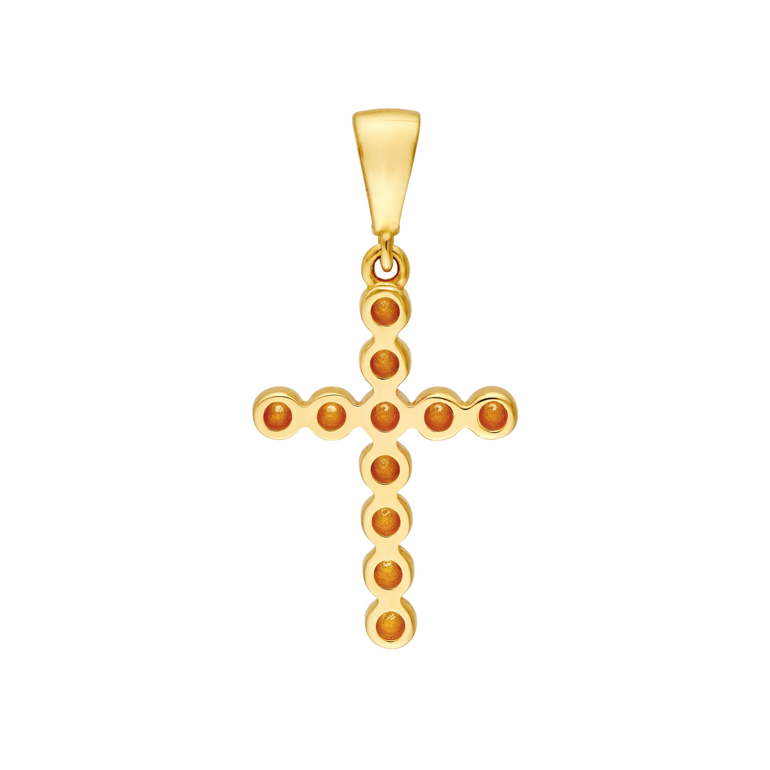 14K Yellow Gold Beaded Cross Pendant Birmingham Jewelry Pendant Birmingham Jewelry 