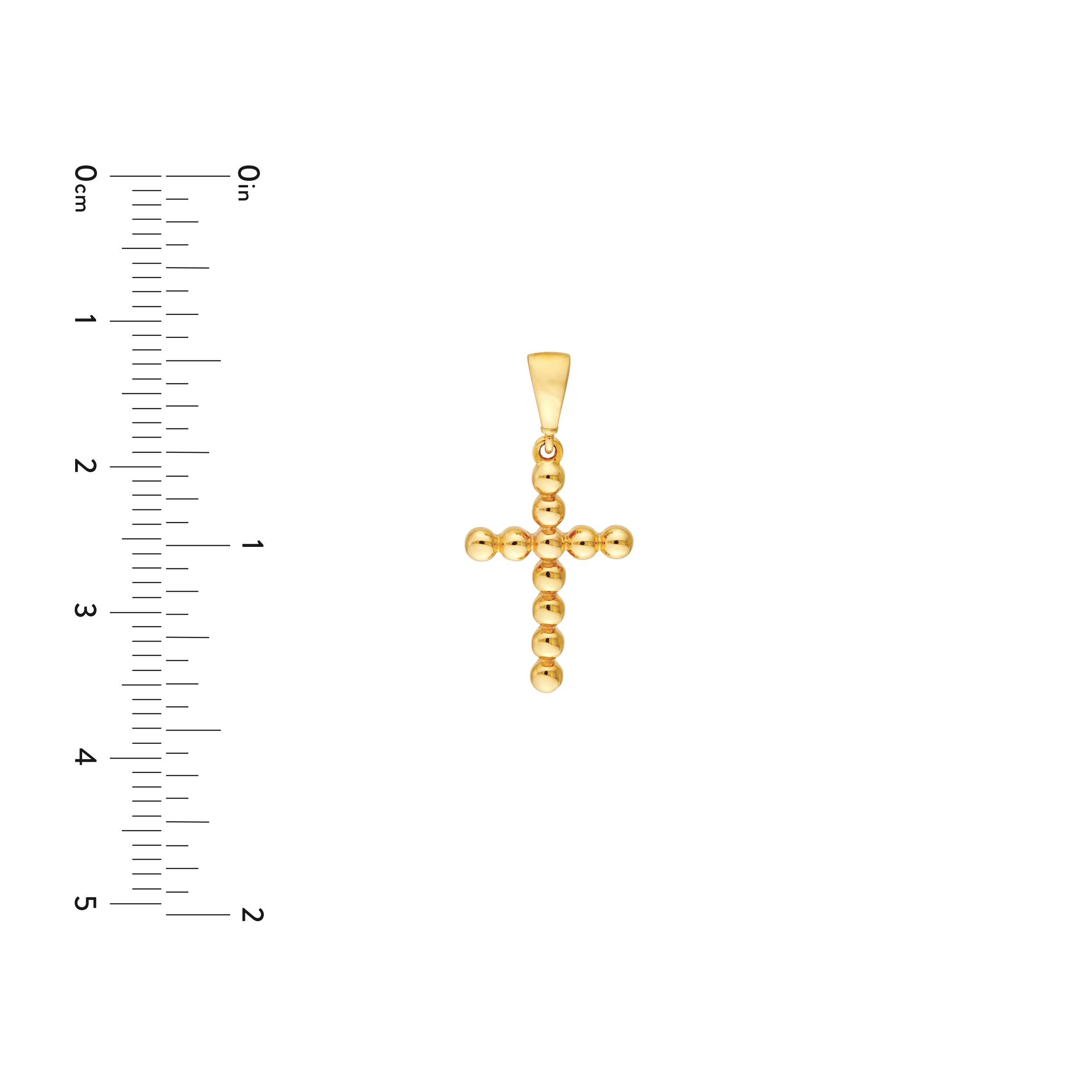 14K Yellow Gold Beaded Cross Pendant Birmingham Jewelry Pendant Birmingham Jewelry 
