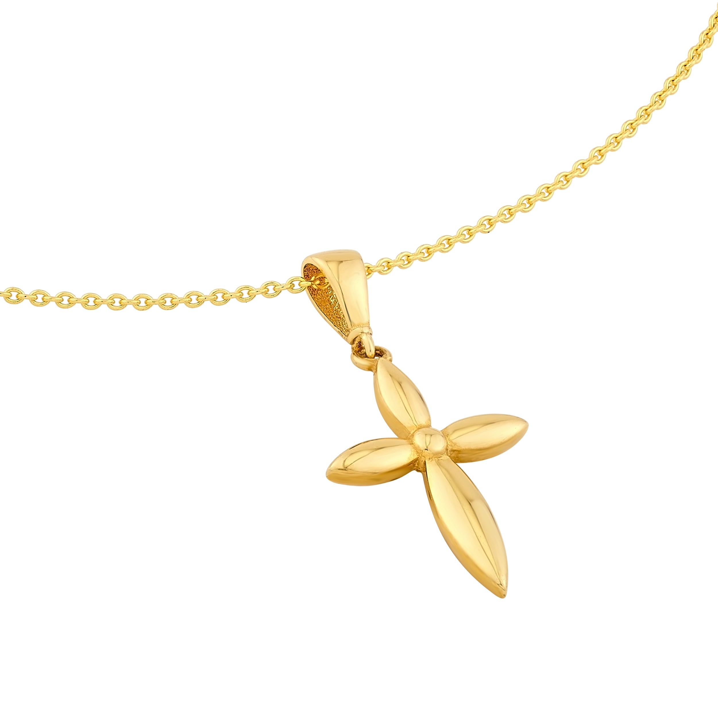14K Yellow Gold Polished Cross Pendant Birmingham Jewelry Pendant Birmingham Jewelry 
