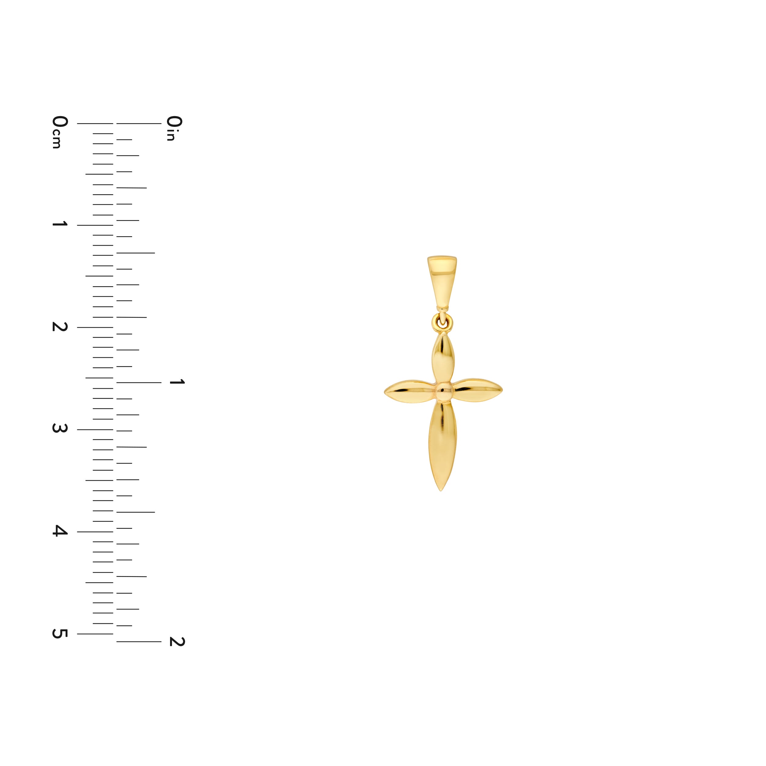 14K Yellow Gold Polished Cross Pendant Birmingham Jewelry Pendant Birmingham Jewelry 