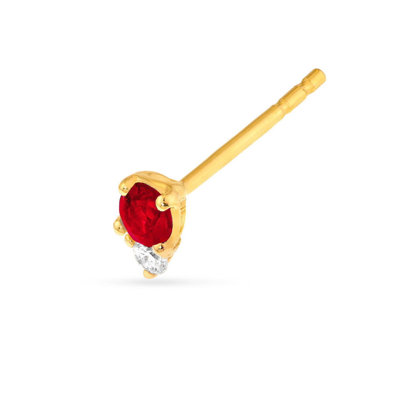 14K Yellow Gold Ruby & Diamond Stud Earrings Birmingham Jewelry Earrings Birmingham Jewelry 