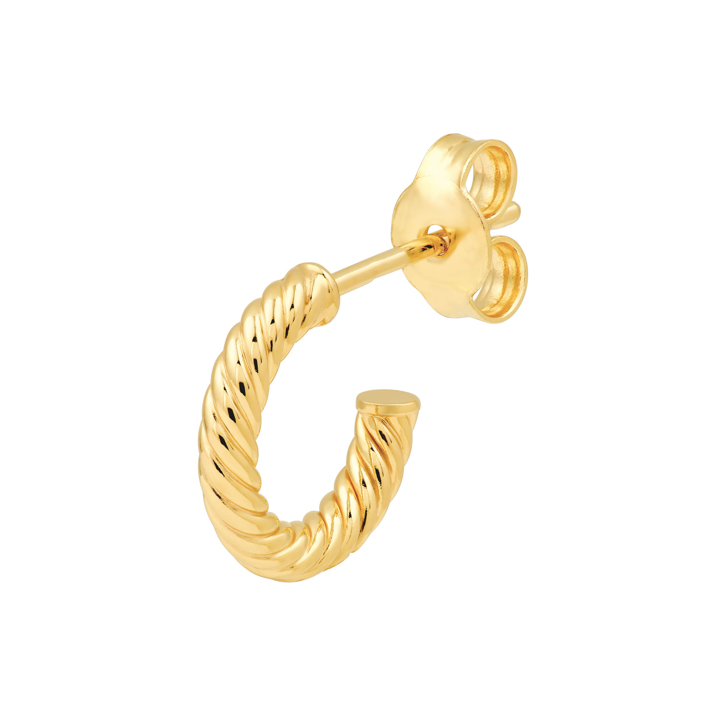 14K Yellow Gold Twisted Open Round Hoop Earrings Birmingham Jewelry Earrings Birmingham Jewelry 