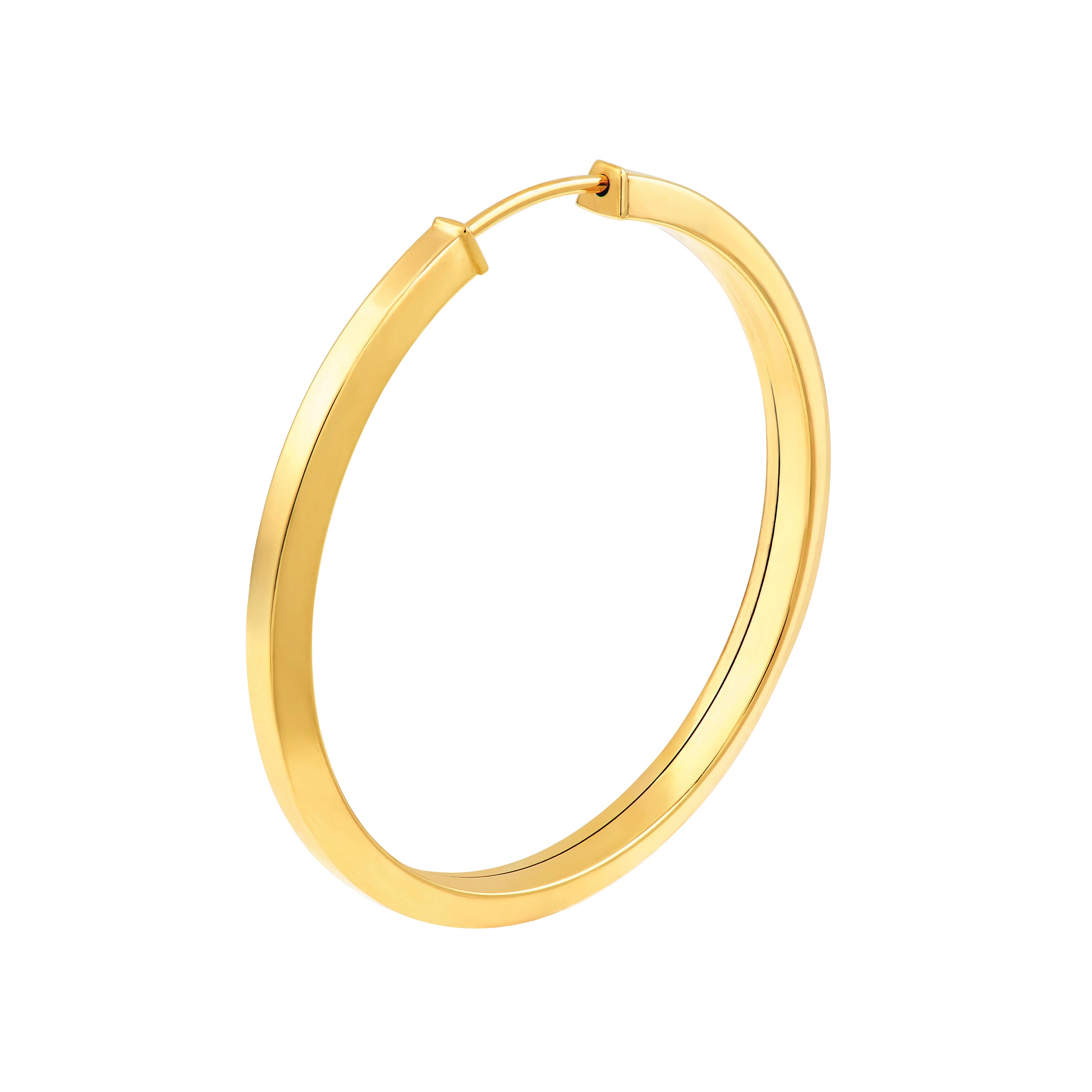 14K Yellow Gold 25.00mm Trapazoid Flex Round Hoop Earrings Birmingham Jewelry Earrings Birmingham Jewelry 