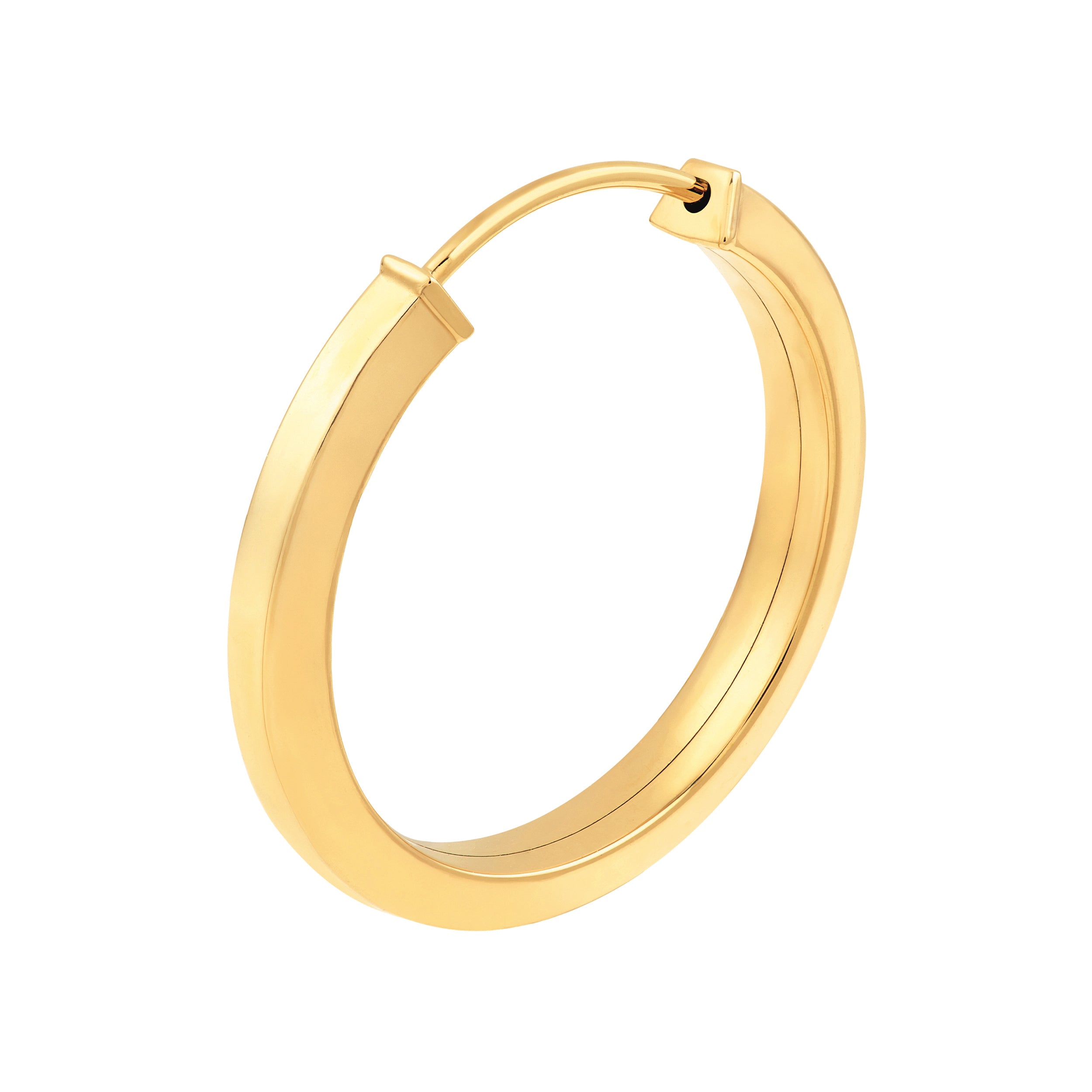 14K Yellow Gold 15.00mm Trapazoid Flex Round Hoop Earrings Birmingham Jewelry Earrings Birmingham Jewelry 