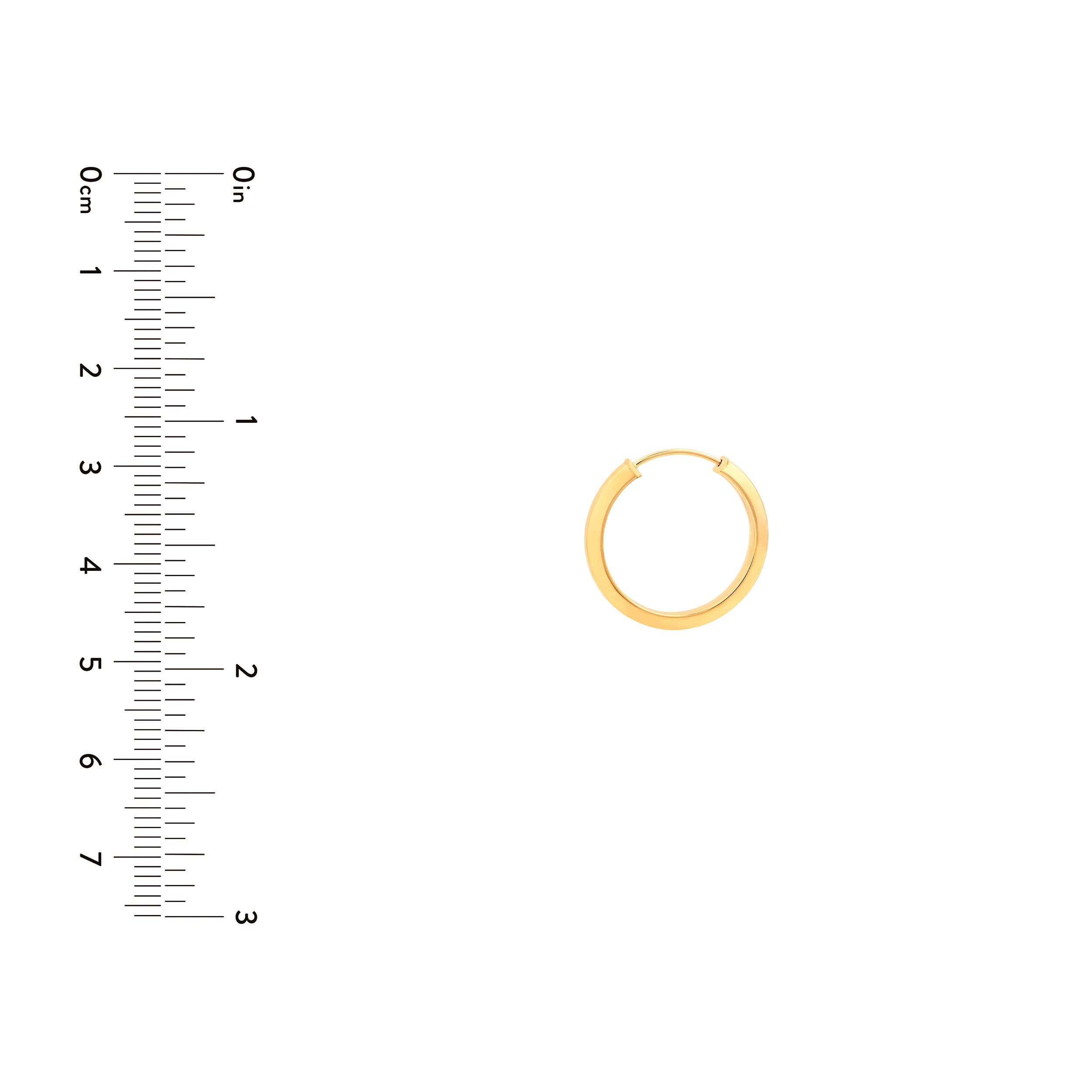 14K Yellow Gold 15.00mm Trapazoid Flex Round Hoop Earrings Birmingham Jewelry Earrings Birmingham Jewelry 