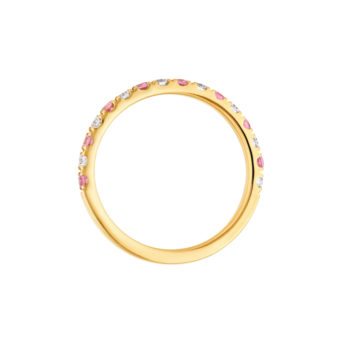 14K White Gold Pink Sapphire & Diamond Stackable Band Birmingham Jewelry Band Birmingham Jewelry 