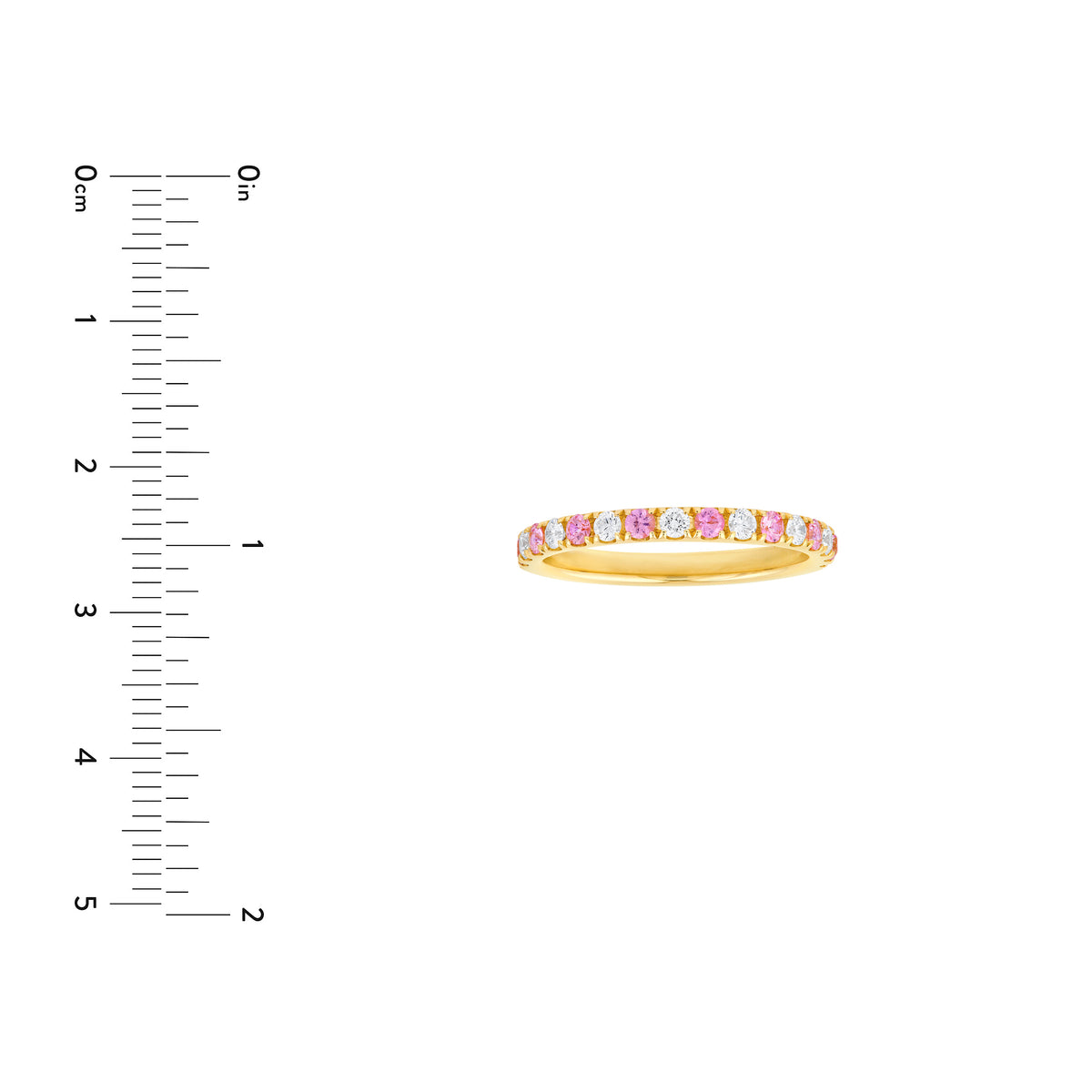 14K White Gold Pink Sapphire & Diamond Stackable Band Birmingham Jewelry Band Birmingham Jewelry 