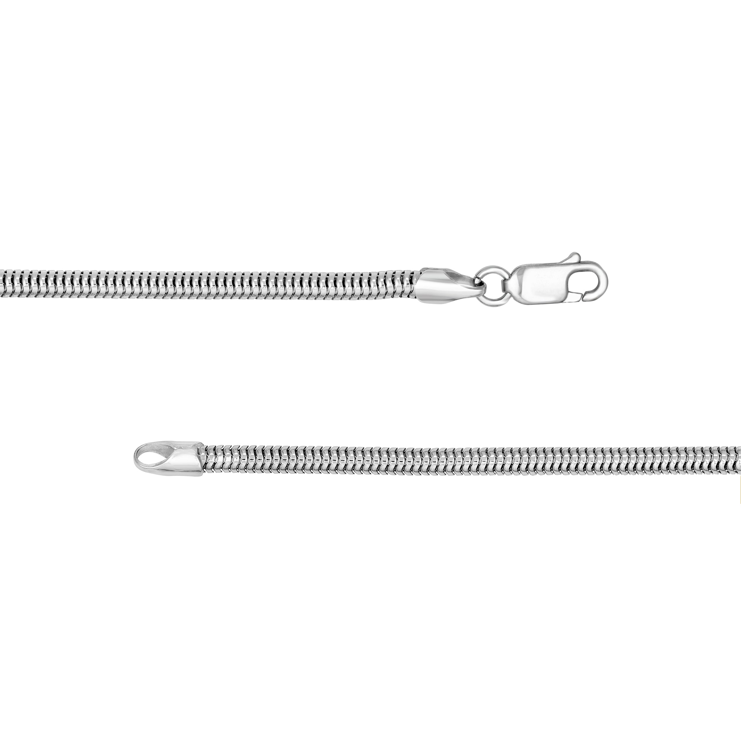 Sterling Silver 3.00mm Round Snake Chain