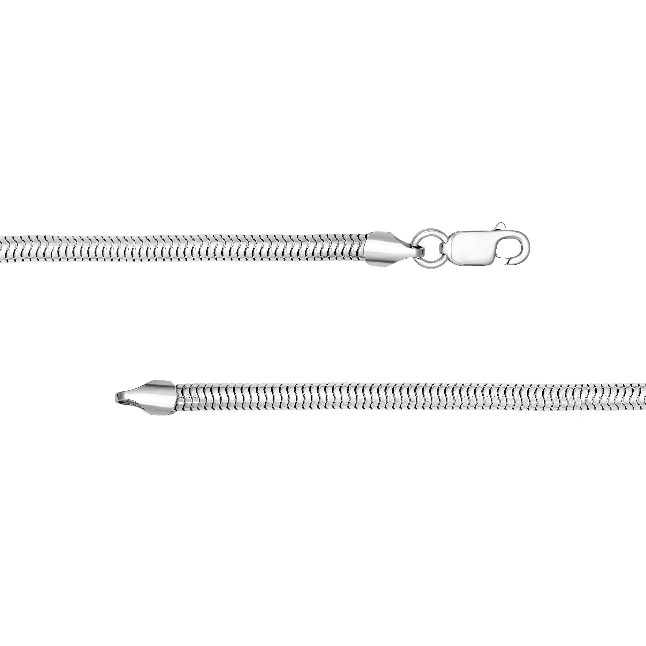 Sterling Silver 4.00mm Round Snake Chain