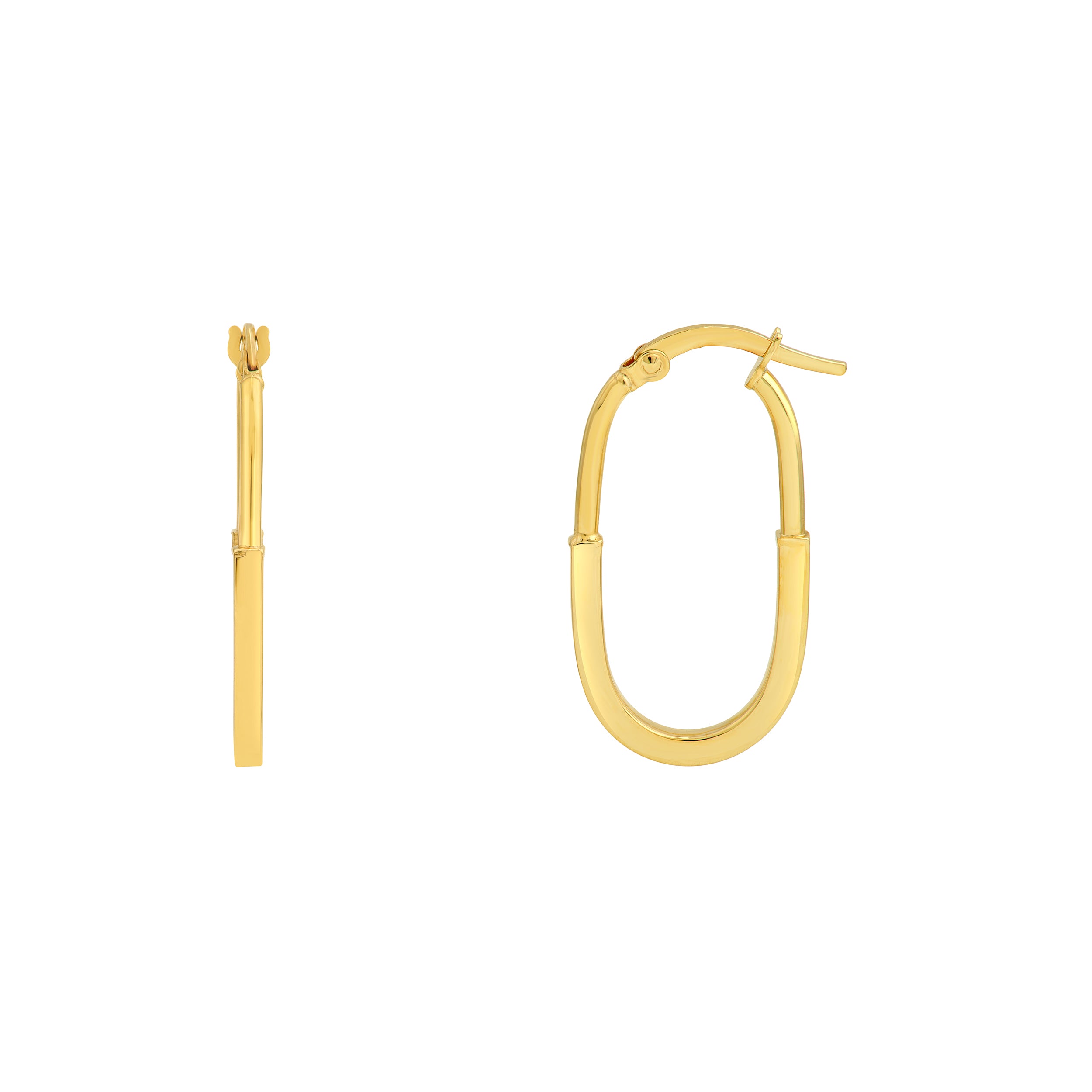 14K Yellow Gold Layered Oval Hoop Earrings Birmingham Jewelry Earrings Birmingham Jewelry 