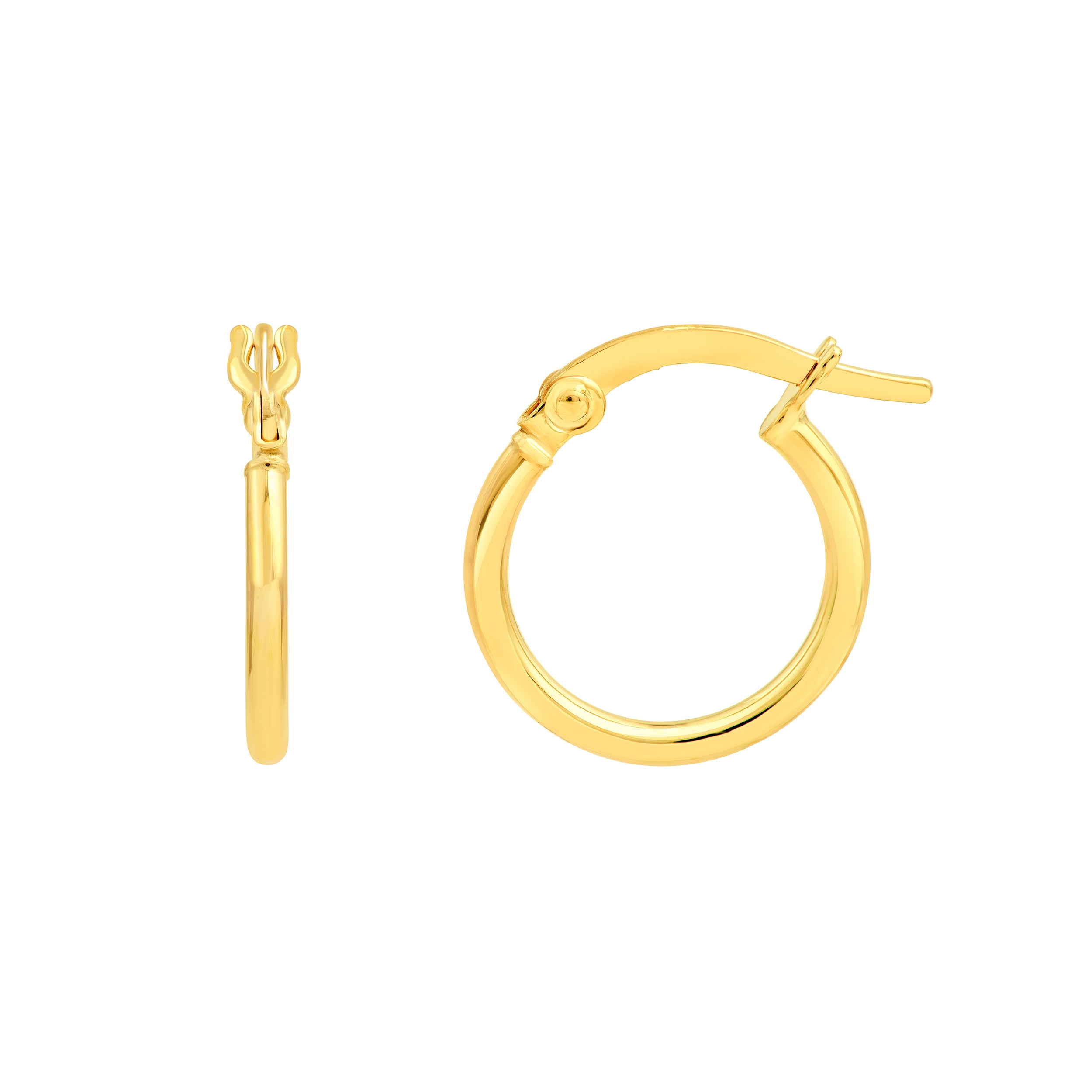 14K Gold 10.00mm Round Hoop Earrings Birmingham Jewelry Earrings Birmingham Jewelry 