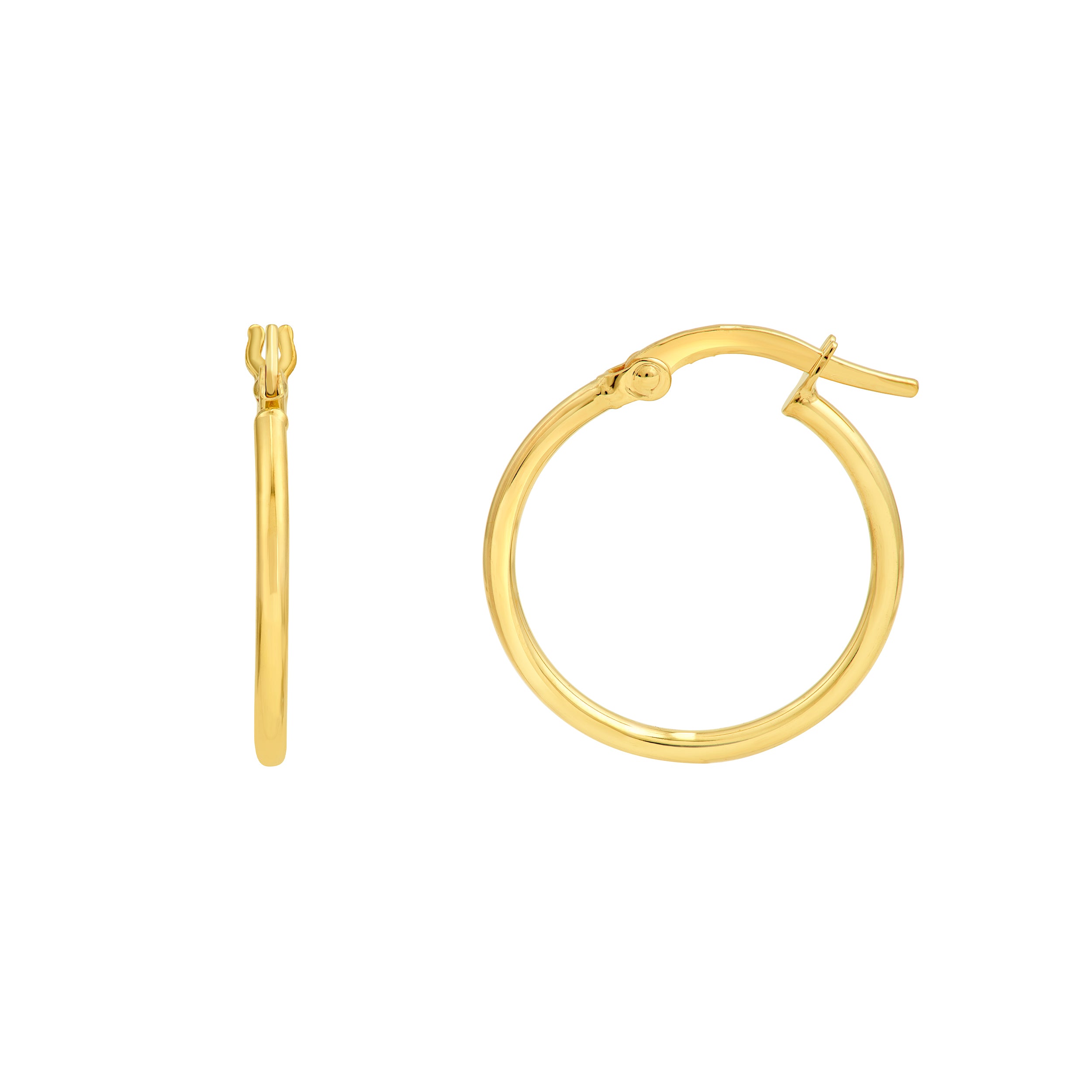14K Gold 15.00mm Round Hoop Earrings Birmingham Jewelry Earrings Birmingham Jewelry 