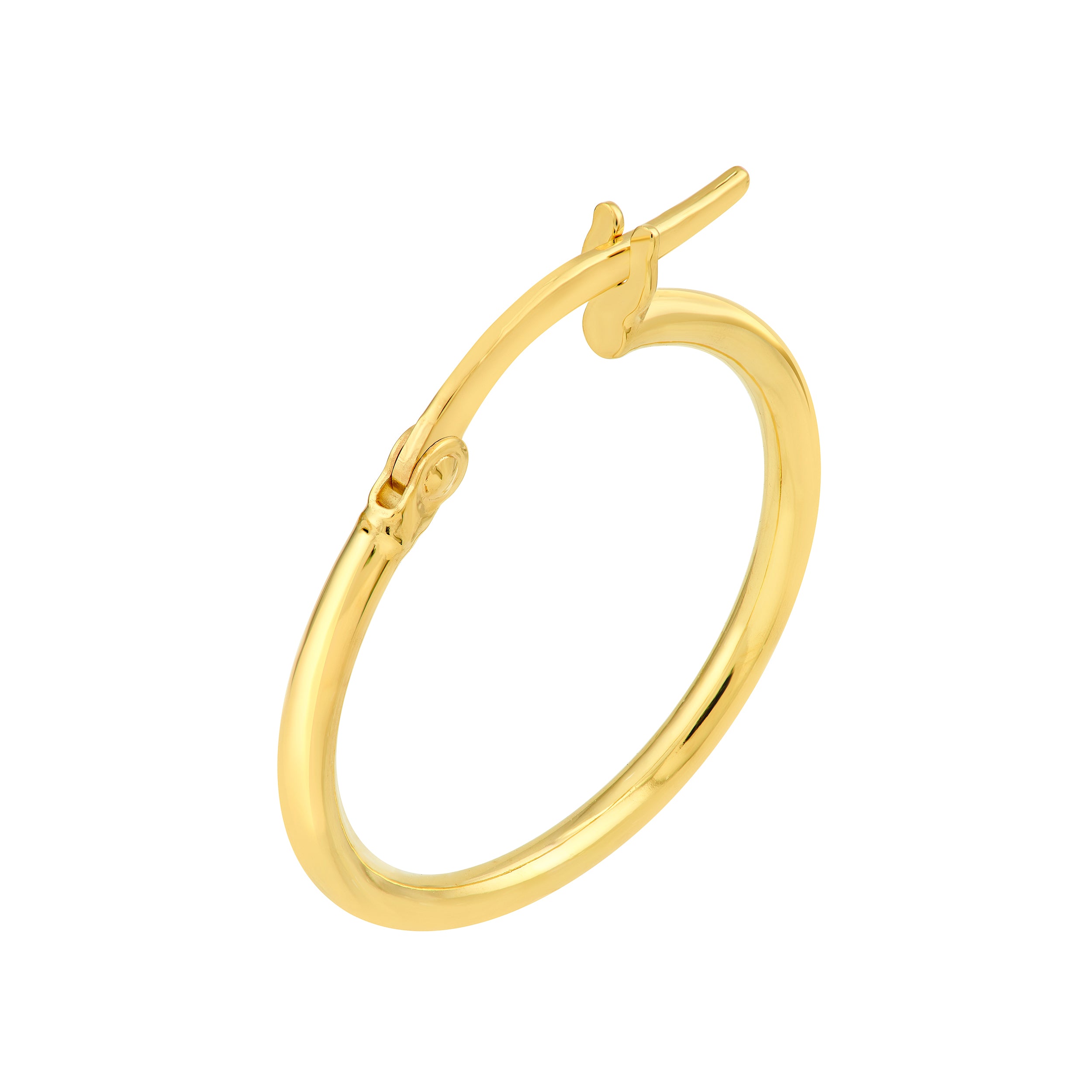 14K Gold 15.00mm Round Hoop Earrings Birmingham Jewelry Earrings Birmingham Jewelry 