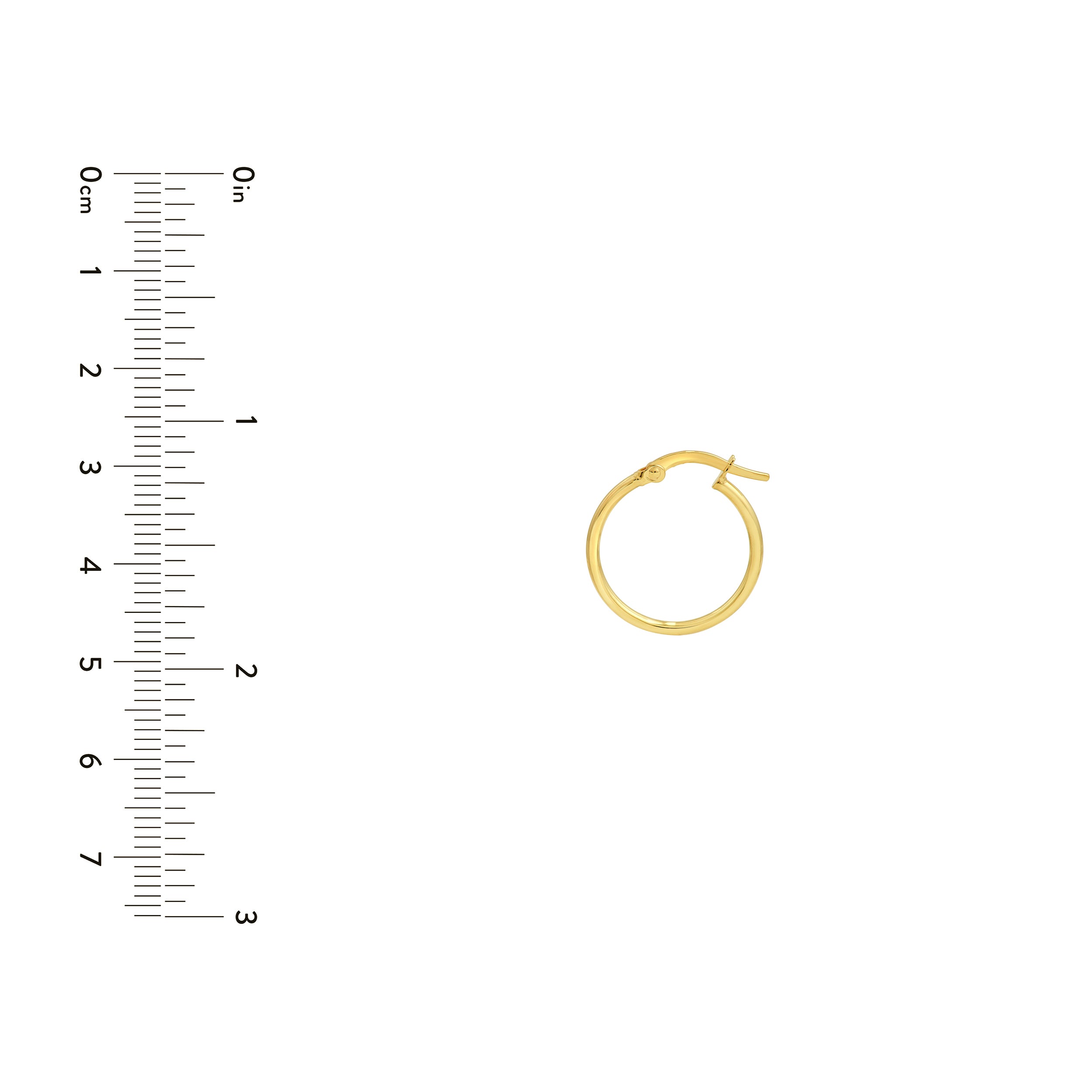 14K Gold 15.00mm Round Hoop Earrings Birmingham Jewelry Earrings Birmingham Jewelry 