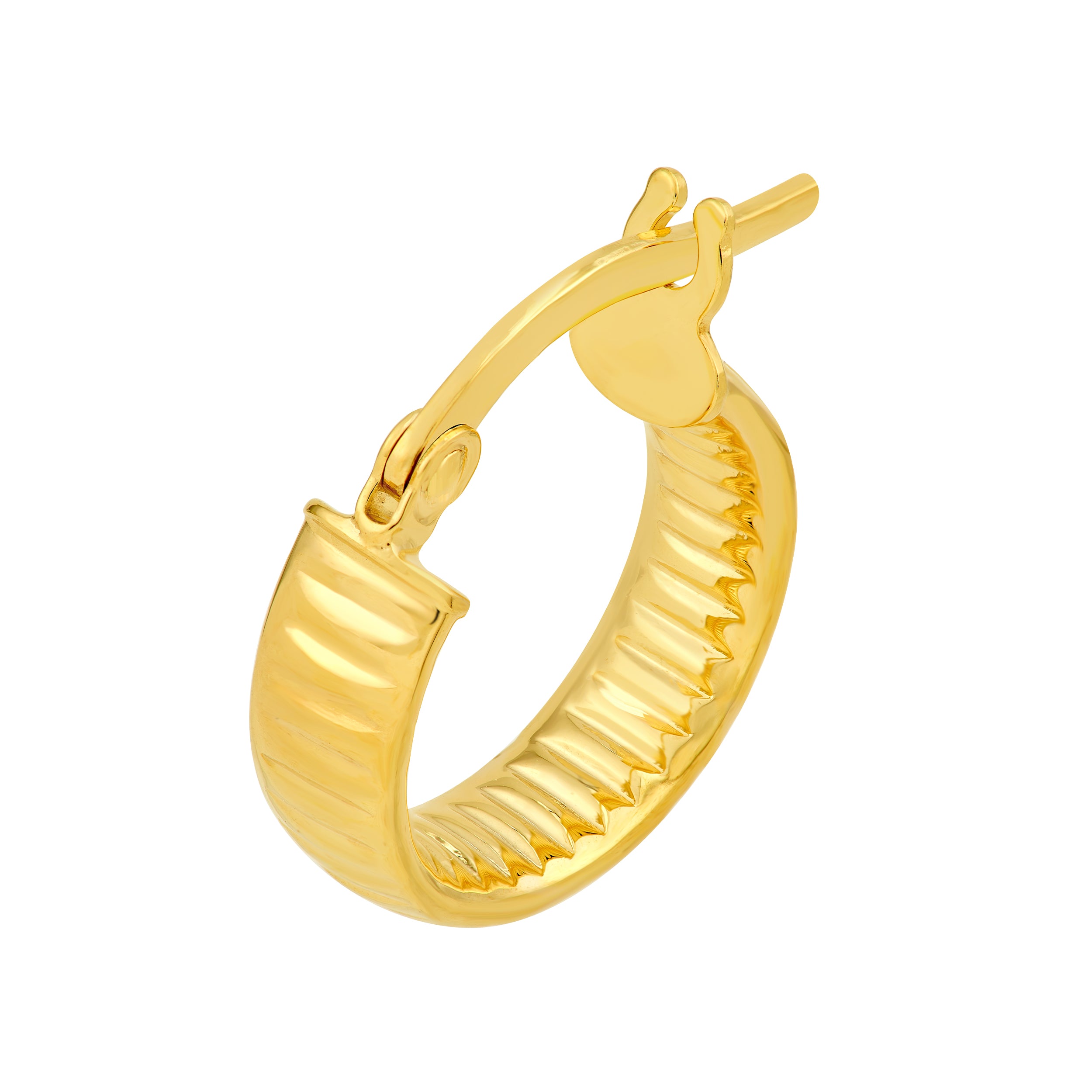 14K Yellow Gold 10.00mm D/C Oval Tube Round Hoop Earrings Birmingham Jewelry Earrings Birmingham Jewelry 