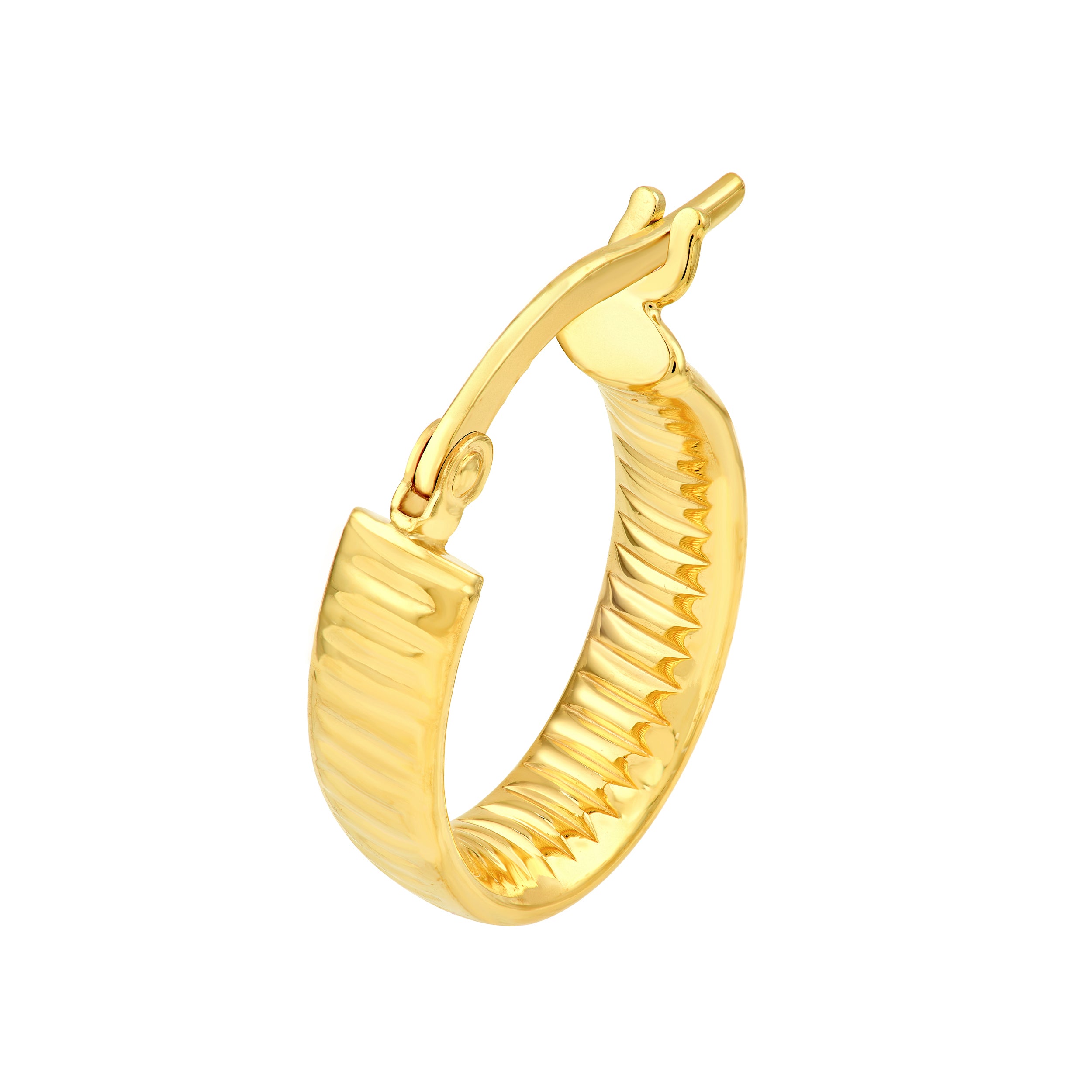 14K Yellow Gold D/C Oval Hoop Earrings Birmingham Jewelry Earrings Birmingham Jewelry 