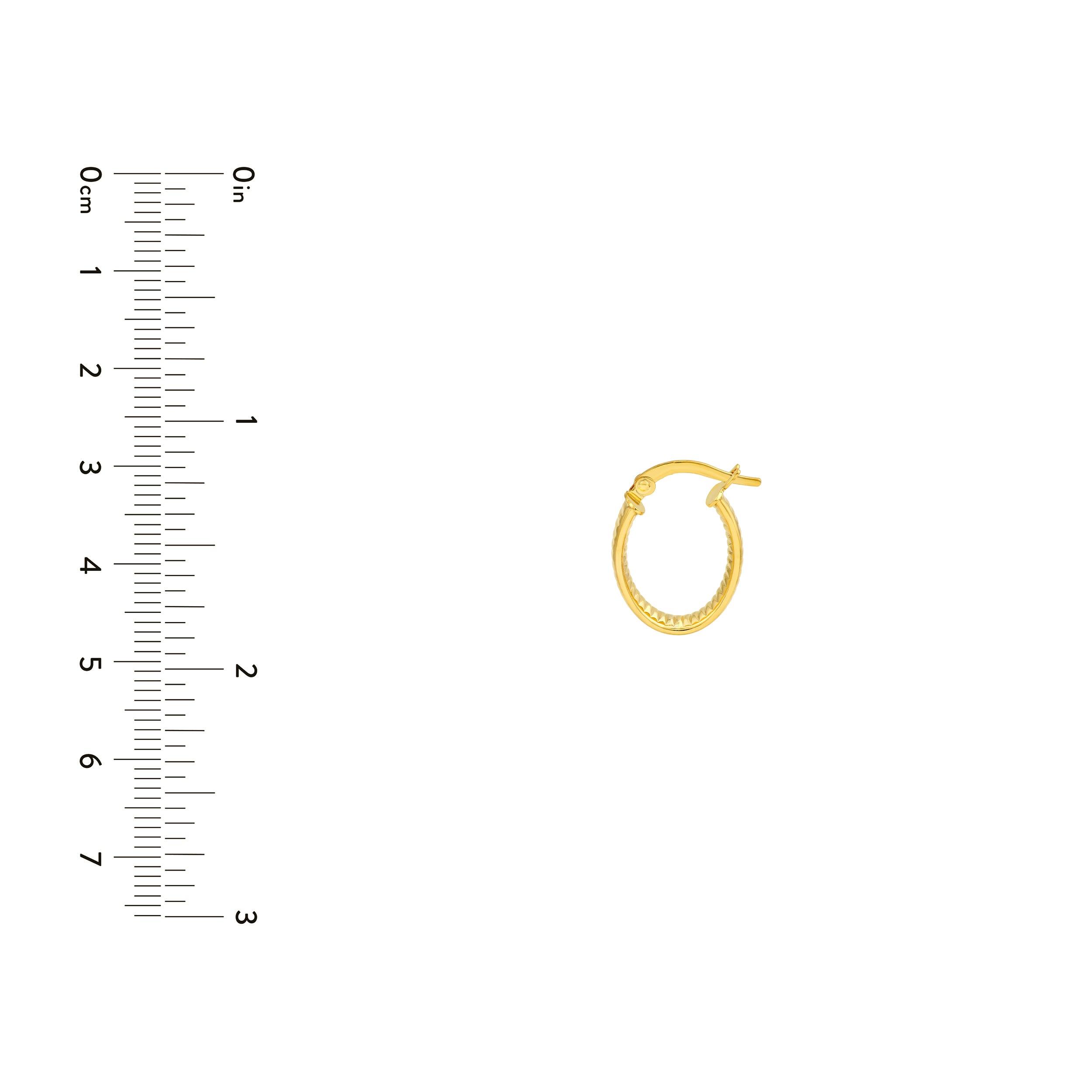 14K Yellow Gold D/C Oval Hoop Earrings Birmingham Jewelry Earrings Birmingham Jewelry 