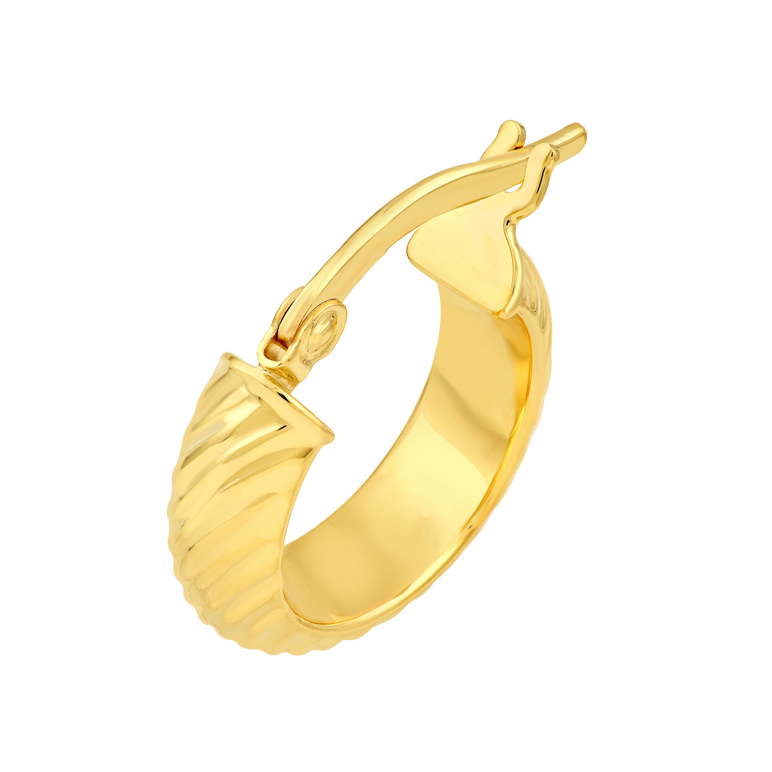 14K Yellow Gold Mini D/C D-Tube Round Hoop Earrings Birmingham Jewelry Earrings Birmingham Jewelry 