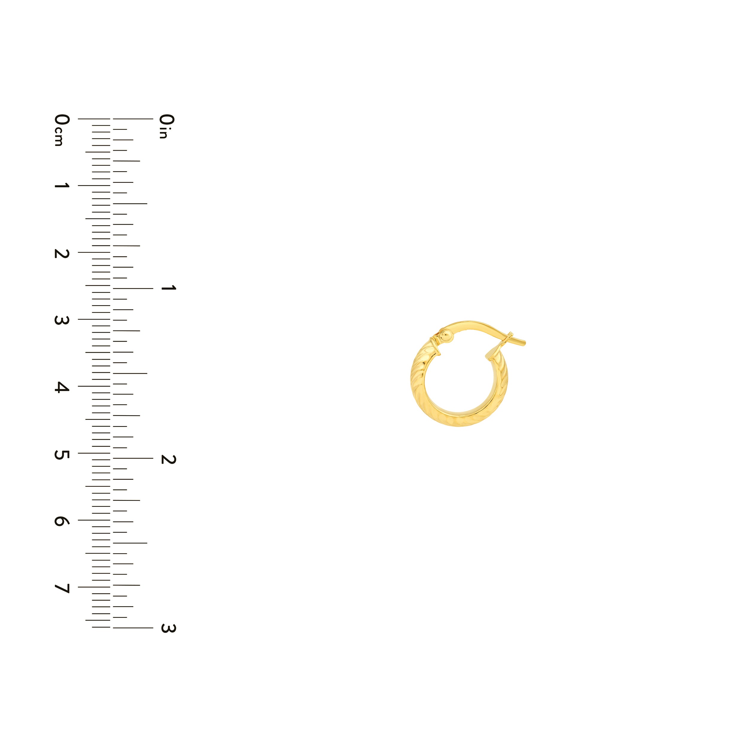 14K Yellow Gold Mini D/C D-Tube Round Hoop Earrings Birmingham Jewelry Earrings Birmingham Jewelry 