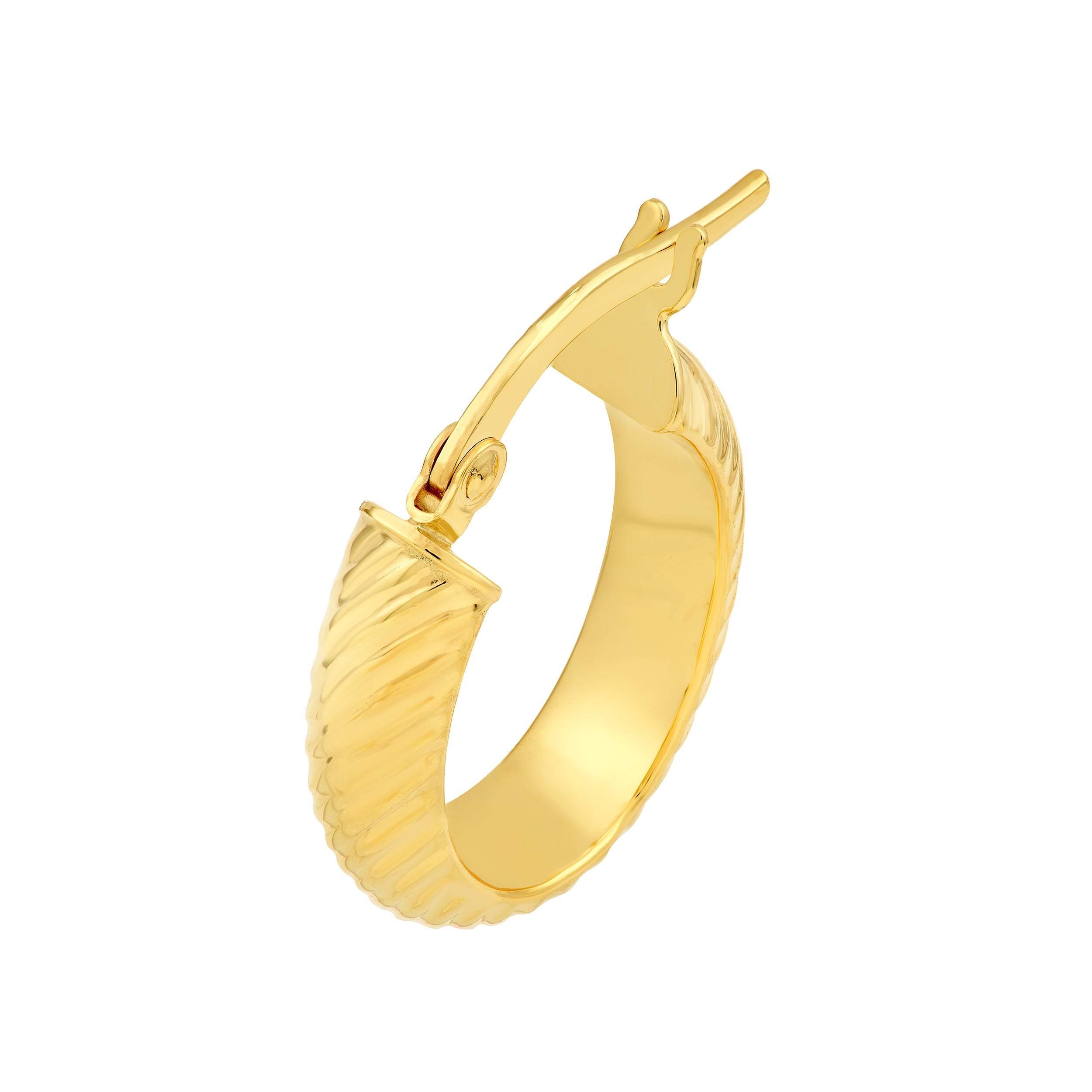 14K Yellow Gold Large D/C D-Tube Oval Hoop Earrings Birmingham Jewelry Earrings Birmingham Jewelry 