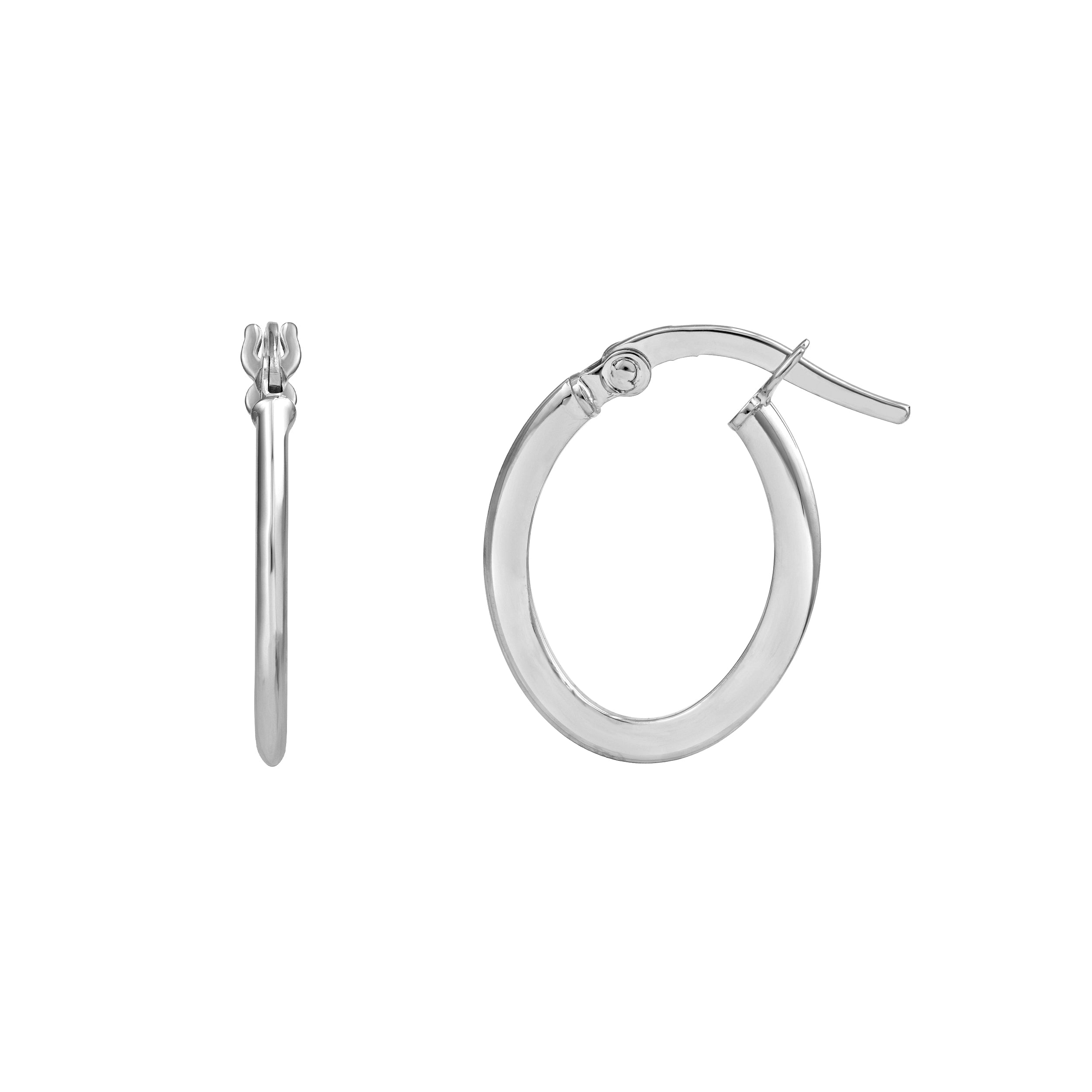 14K Gold 13.00mm Knife Edge Oval Hoop Earrings Birmingham Jewelry Earrings Birmingham Jewelry 
