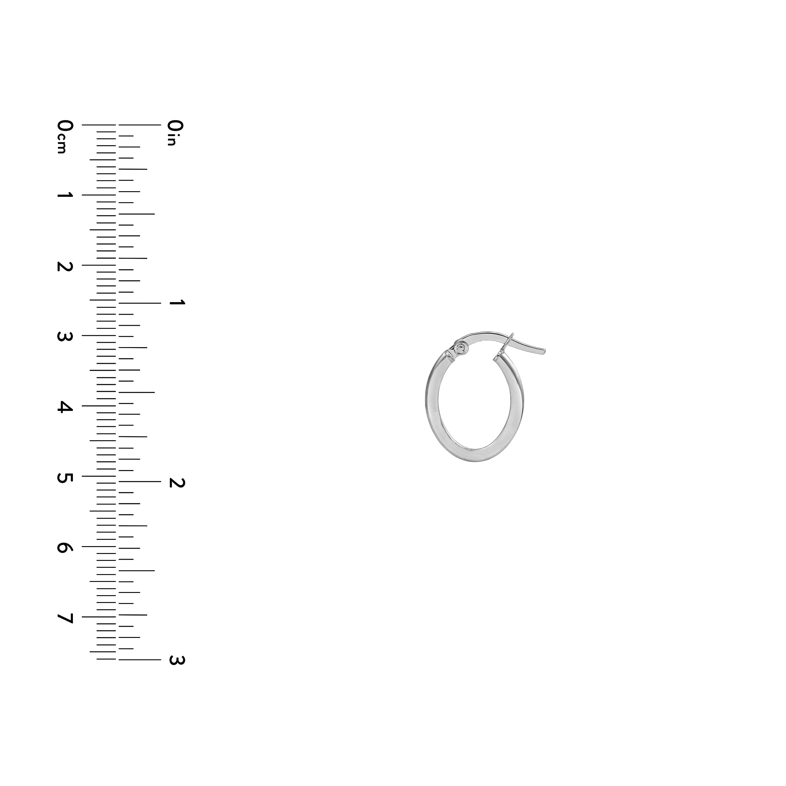 14K Gold 13.00mm Knife Edge Oval Hoop Earrings Birmingham Jewelry Earrings Birmingham Jewelry 