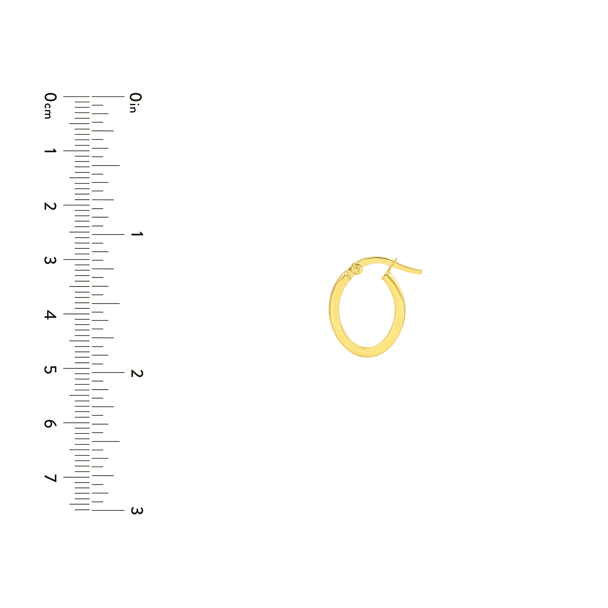 14K Gold 13.00mm Knife Edge Oval Hoop Earrings Birmingham Jewelry Earrings Birmingham Jewelry 