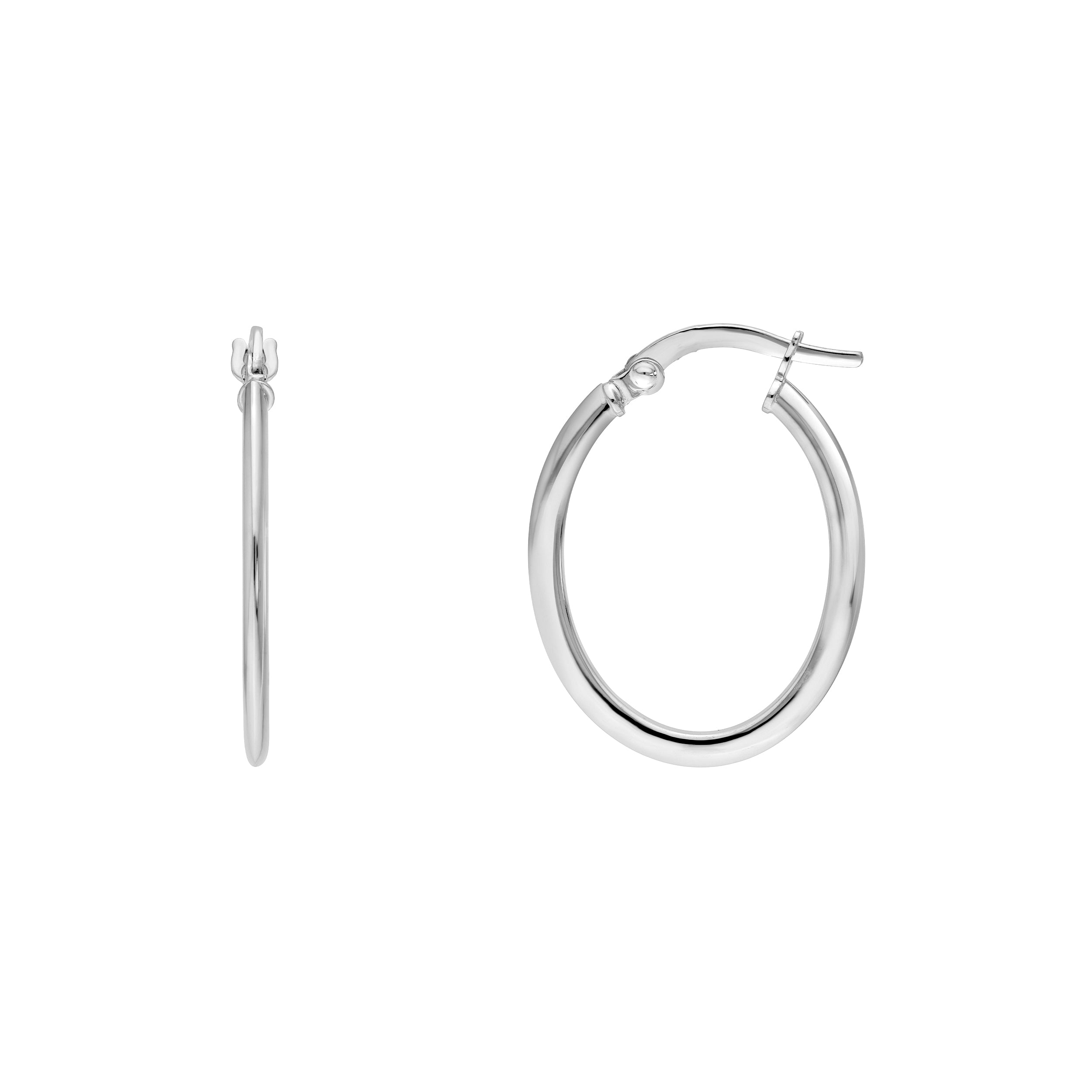 14K Gold 20.00mm Knife Edge Oval Hoop Earrings Birmingham Jewelry Earrings Birmingham Jewelry 