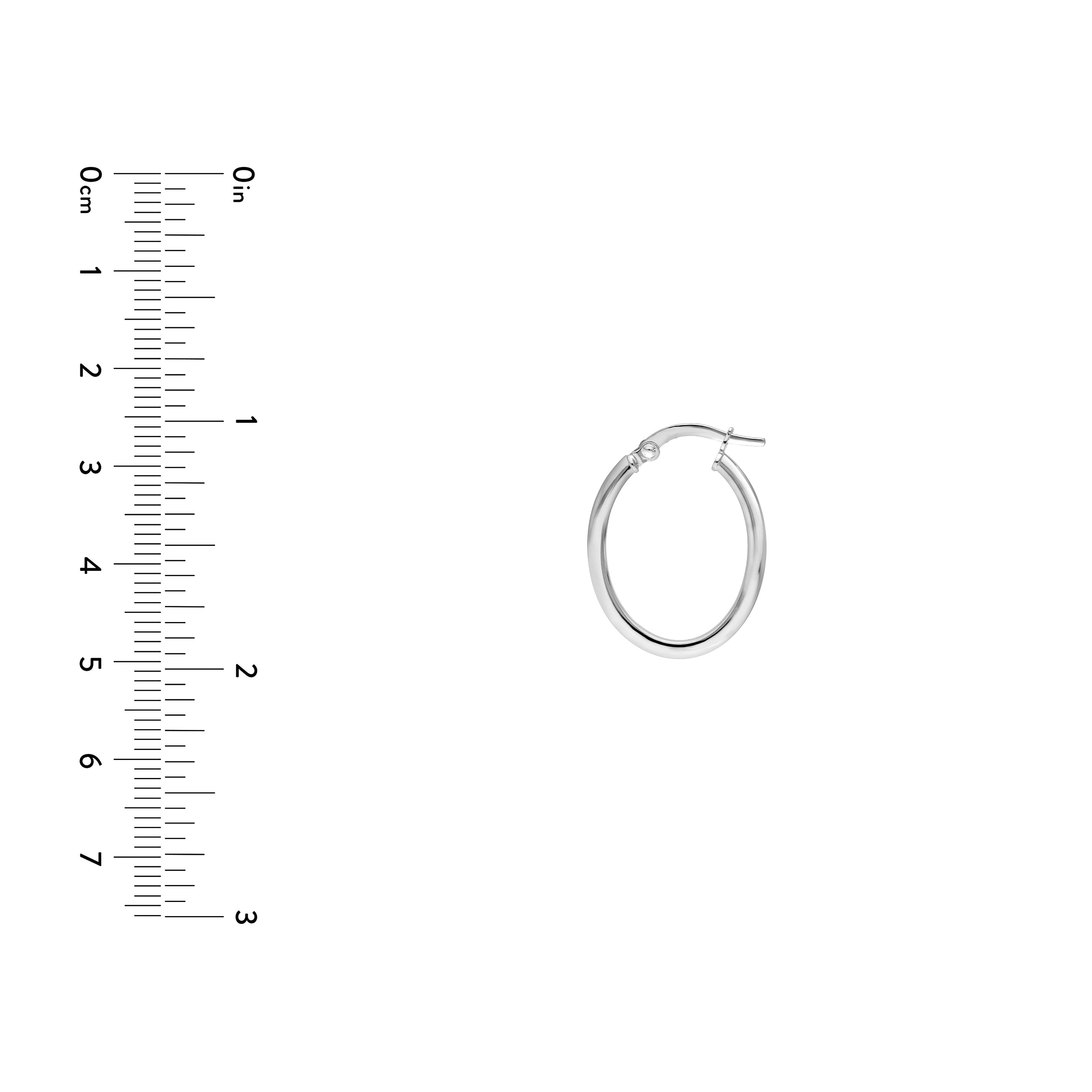 14K Gold 20.00mm Knife Edge Oval Hoop Earrings Birmingham Jewelry Earrings Birmingham Jewelry 