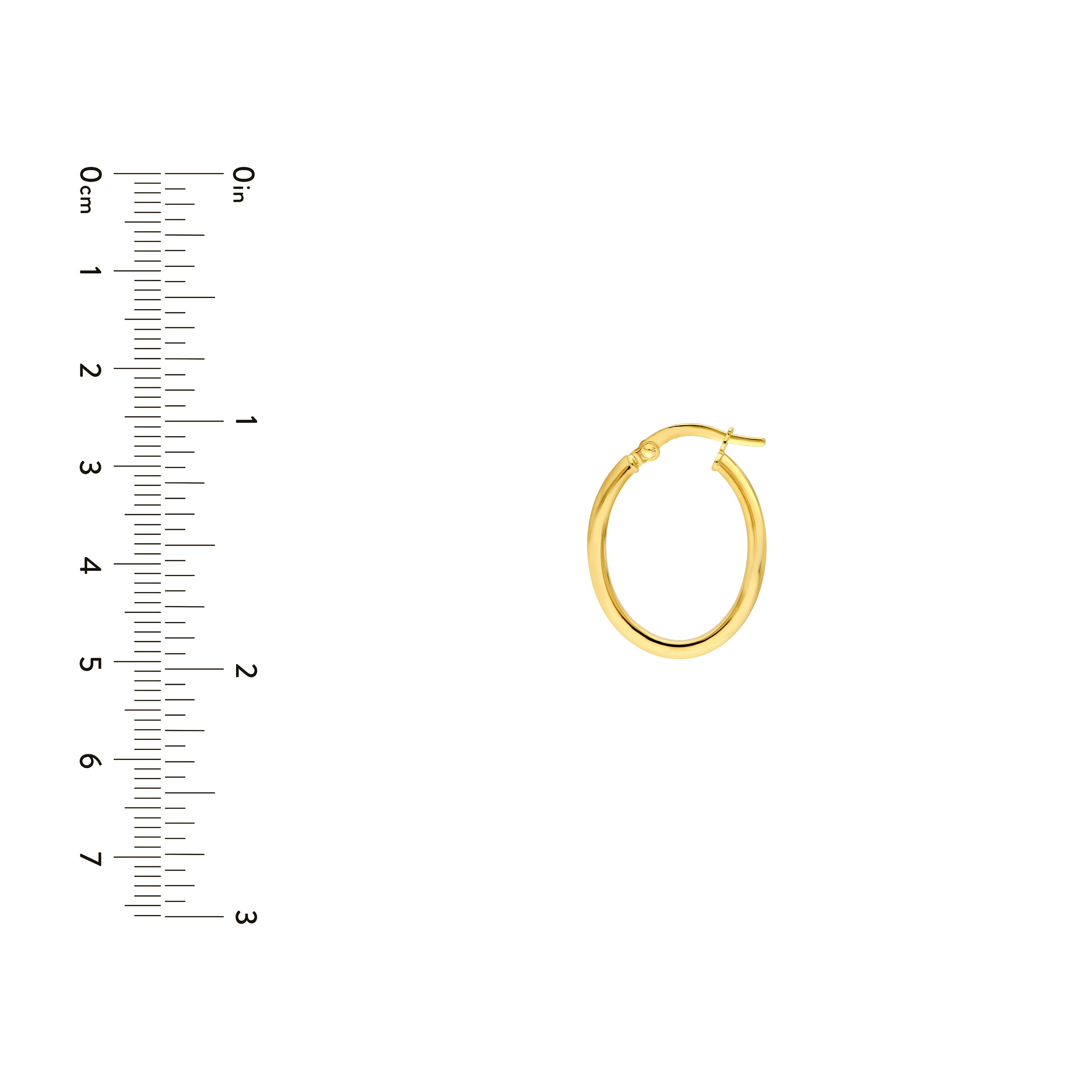 14K Gold 20.00mm Knife Edge Oval Hoop Earrings Birmingham Jewelry Earrings Birmingham Jewelry 