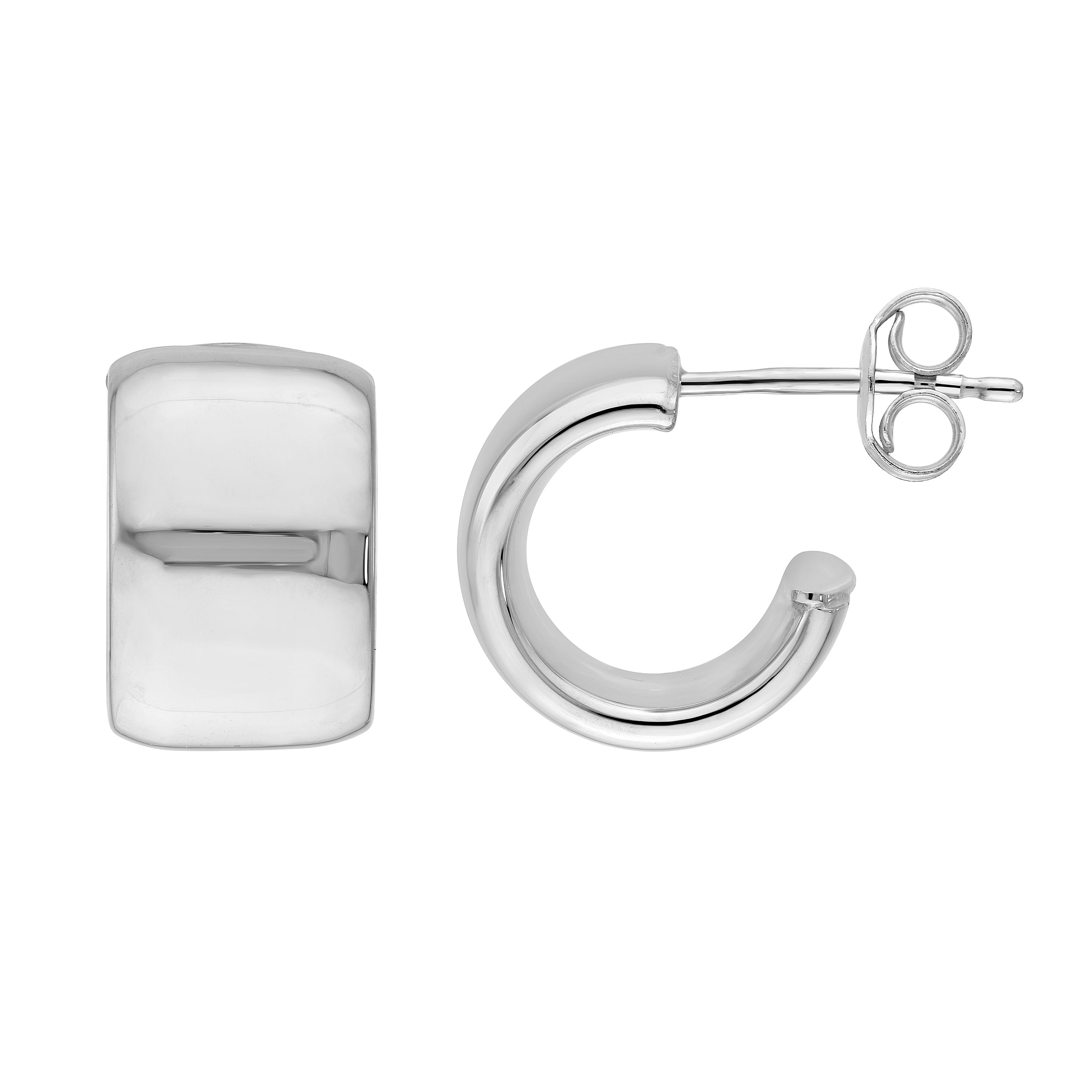 14K Gold 8.00mm Flat Tube Round Open Hoop Earrings Birmingham Jewelry Earrings Birmingham Jewelry 
