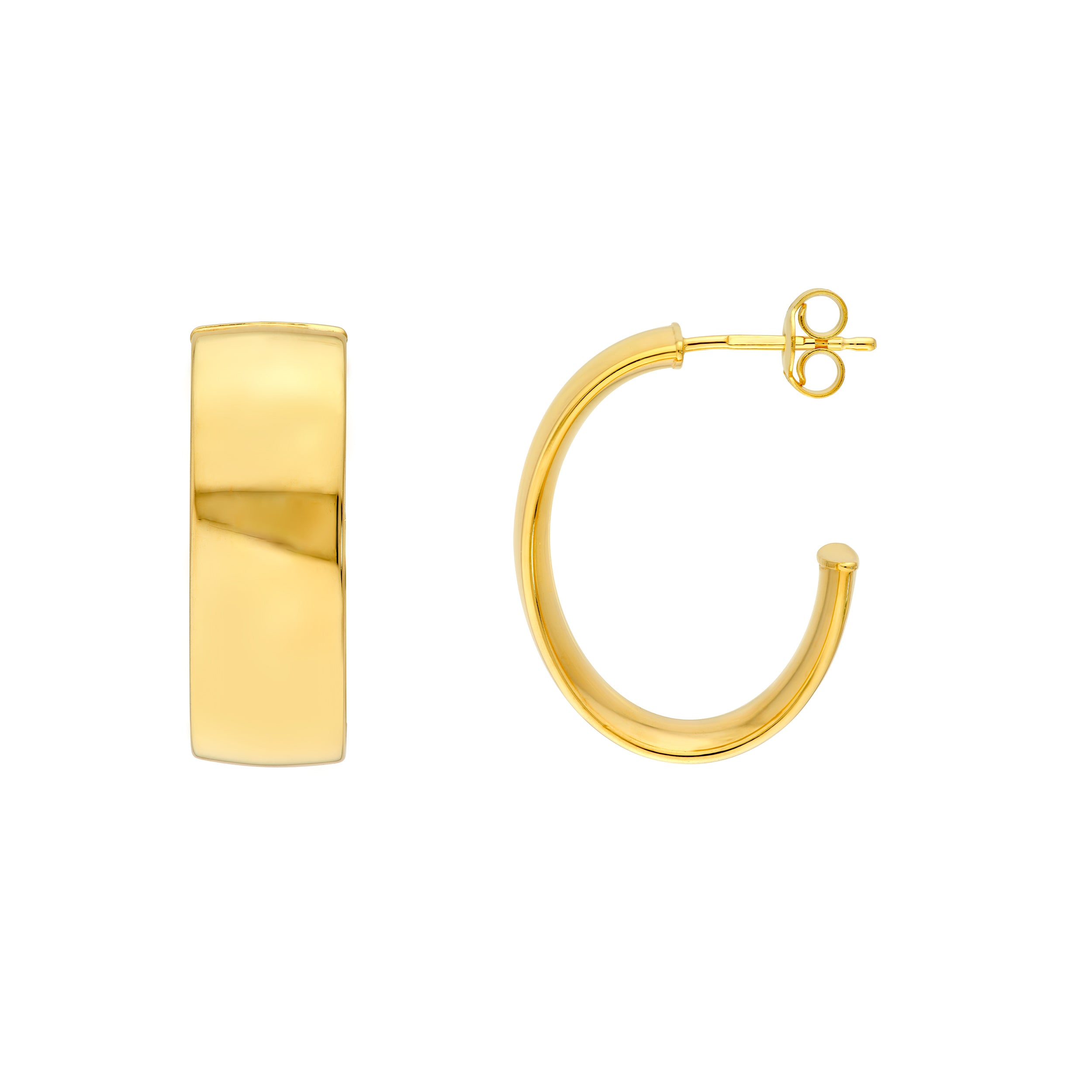 14K Yellow Gold 8.00mm Oval Tube Oval Open Hoop Earrings Birmingham Jewelry Earrings Birmingham Jewelry 