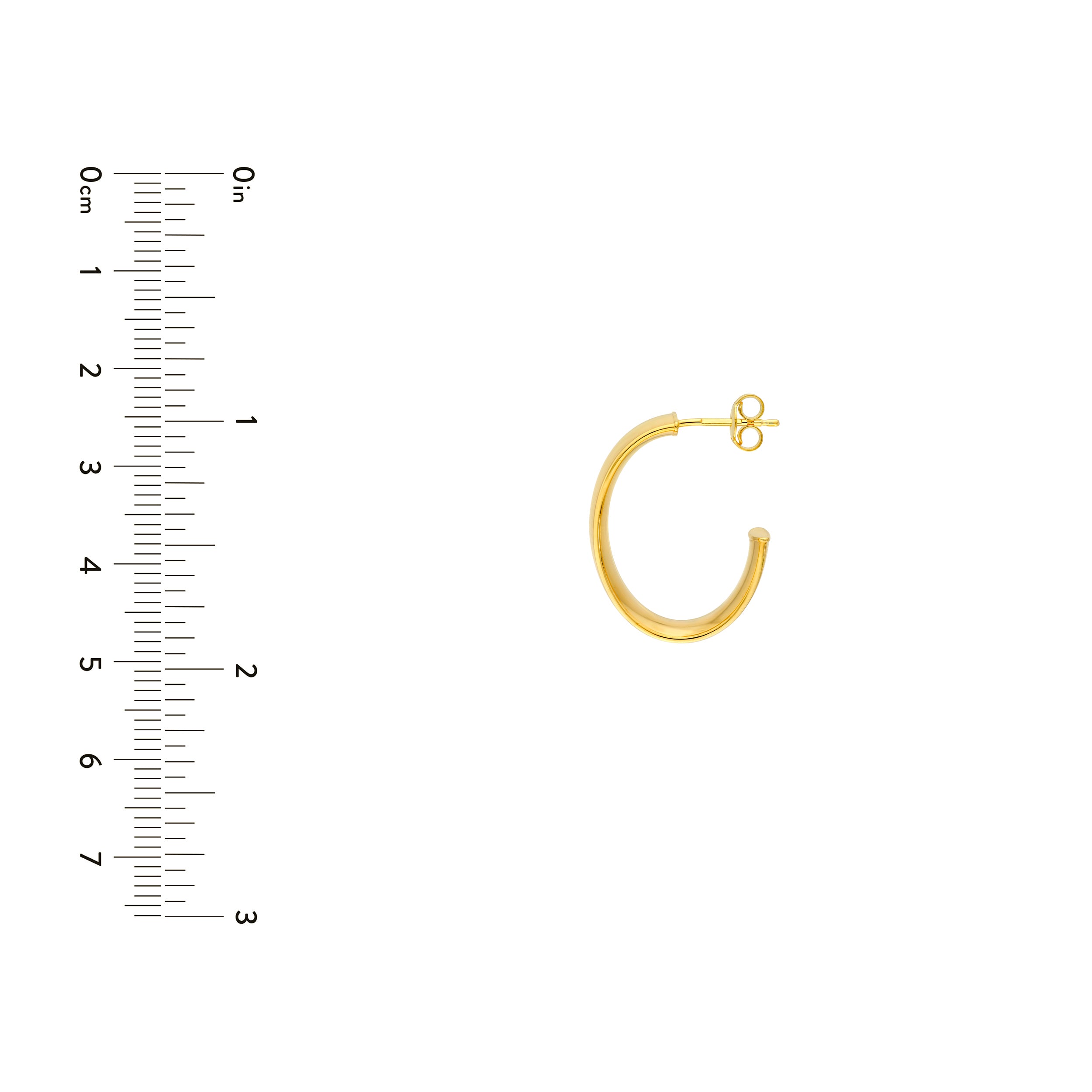14K Yellow Gold 8.00mm Oval Tube Oval Open Hoop Earrings Birmingham Jewelry Earrings Birmingham Jewelry 