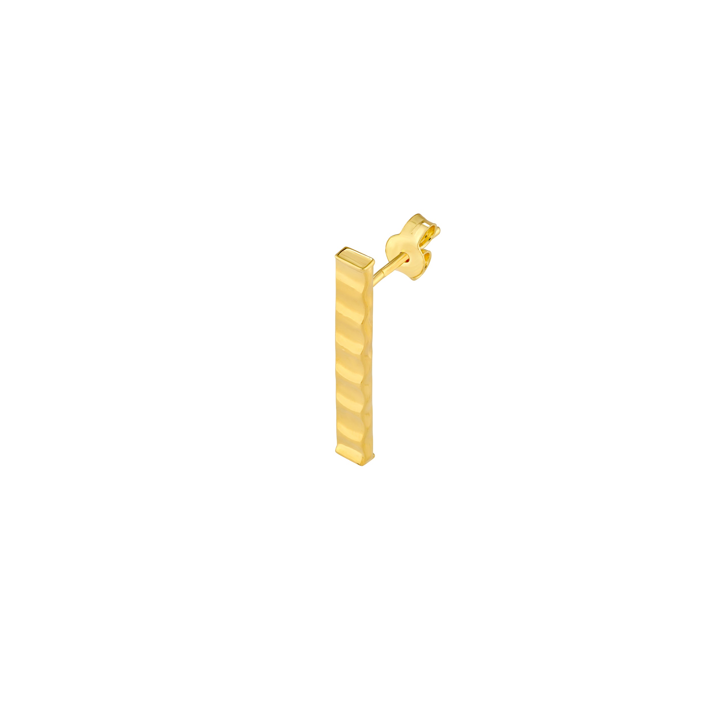14K Yellow Gold 3.40mm Linear Bar Stud Earrings Birmingham Jewelry Earrings Birmingham Jewelry 