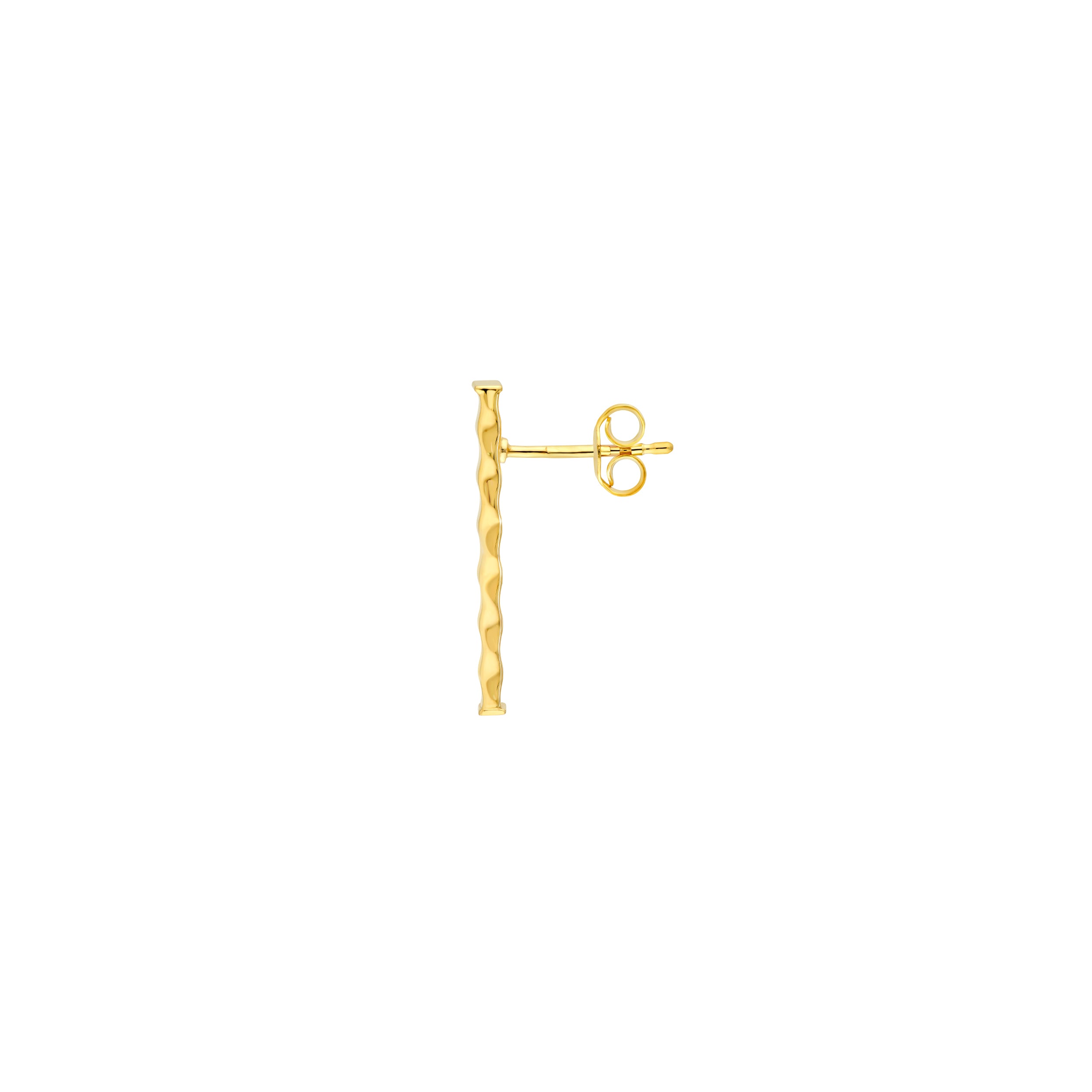 14K Yellow Gold 3.40mm Linear Bar Stud Earrings Birmingham Jewelry Earrings Birmingham Jewelry 