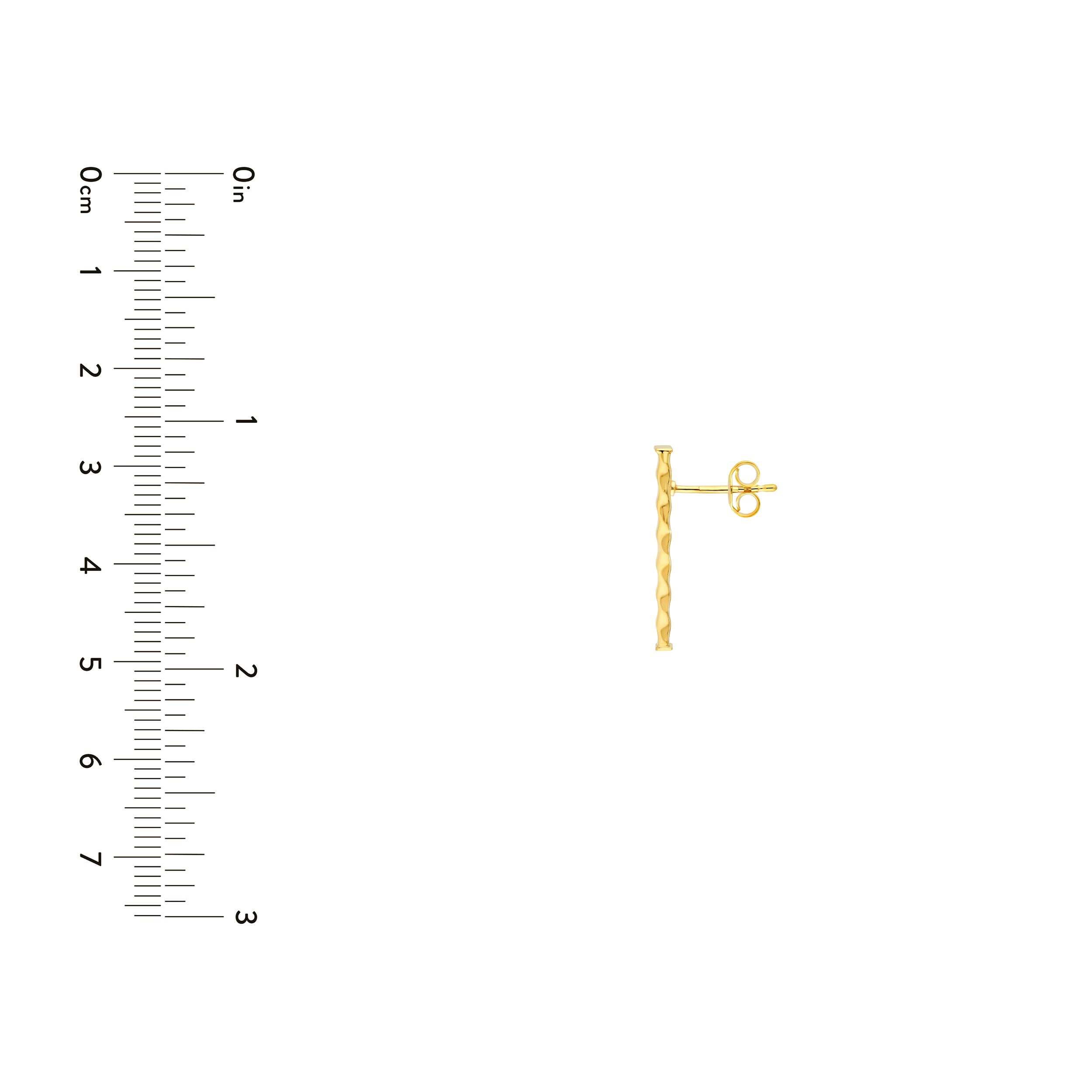 14K Yellow Gold 3.40mm Linear Bar Stud Earrings Birmingham Jewelry Earrings Birmingham Jewelry 