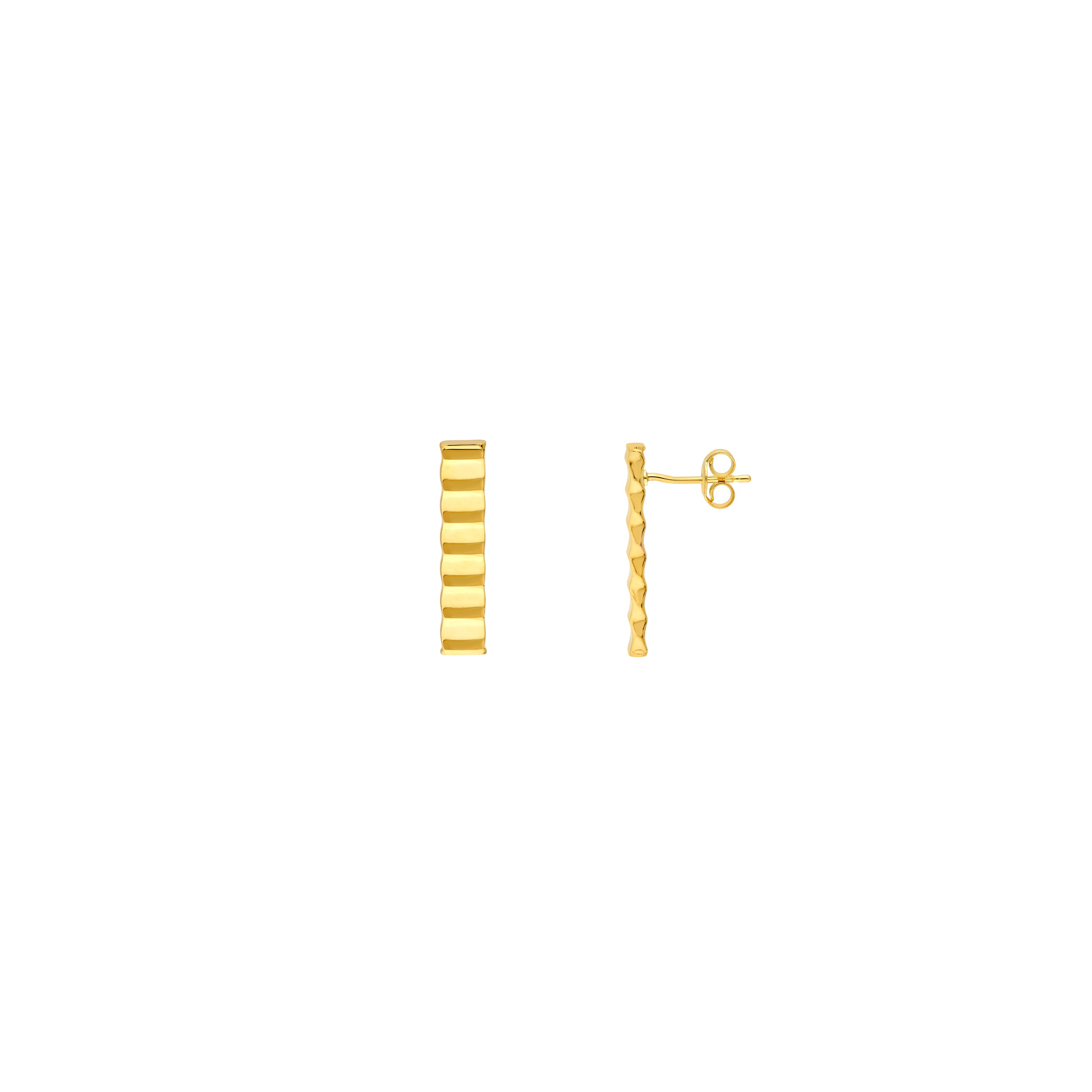 14K Yellow Gold Linear Bar Stud Earrings Birmingham Jewelry Earrings Birmingham Jewelry 